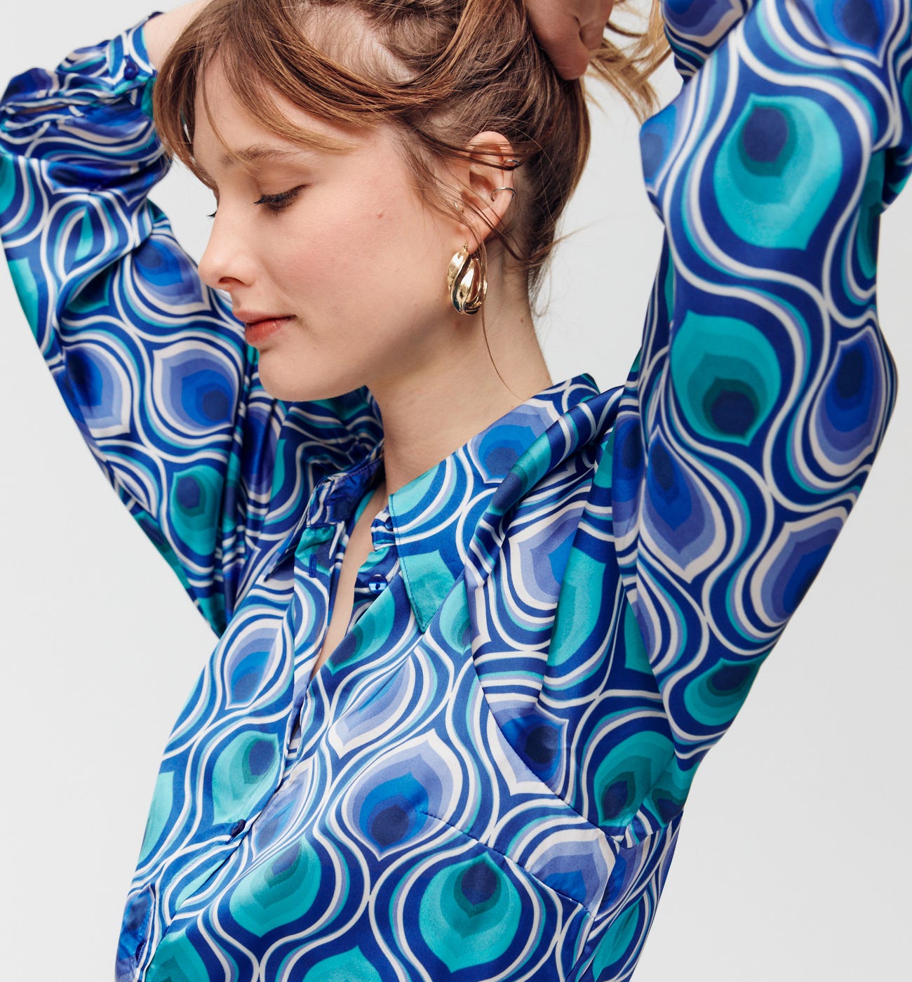 Camisa sedosa estampada