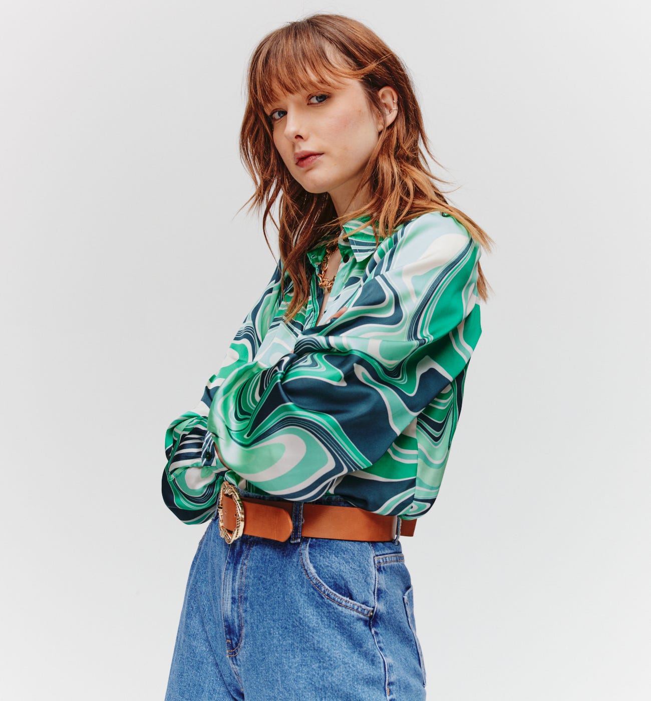 Camicia fantasia effetto seta