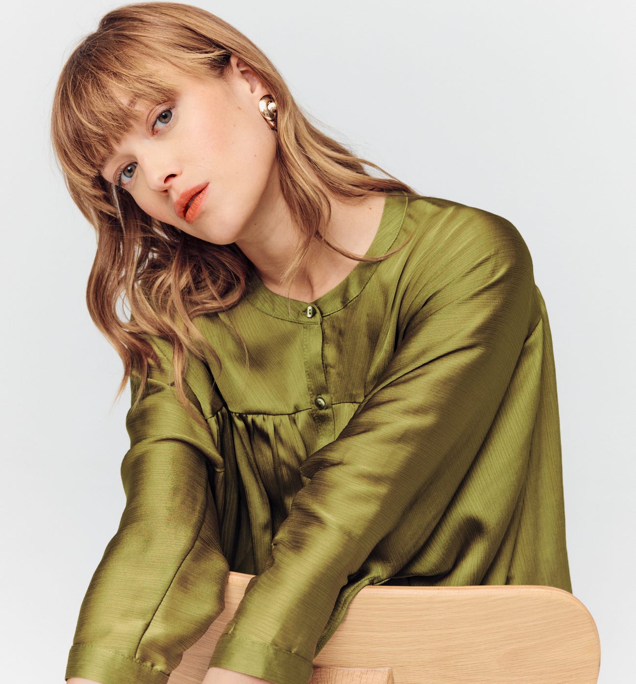 Loose silky blouse