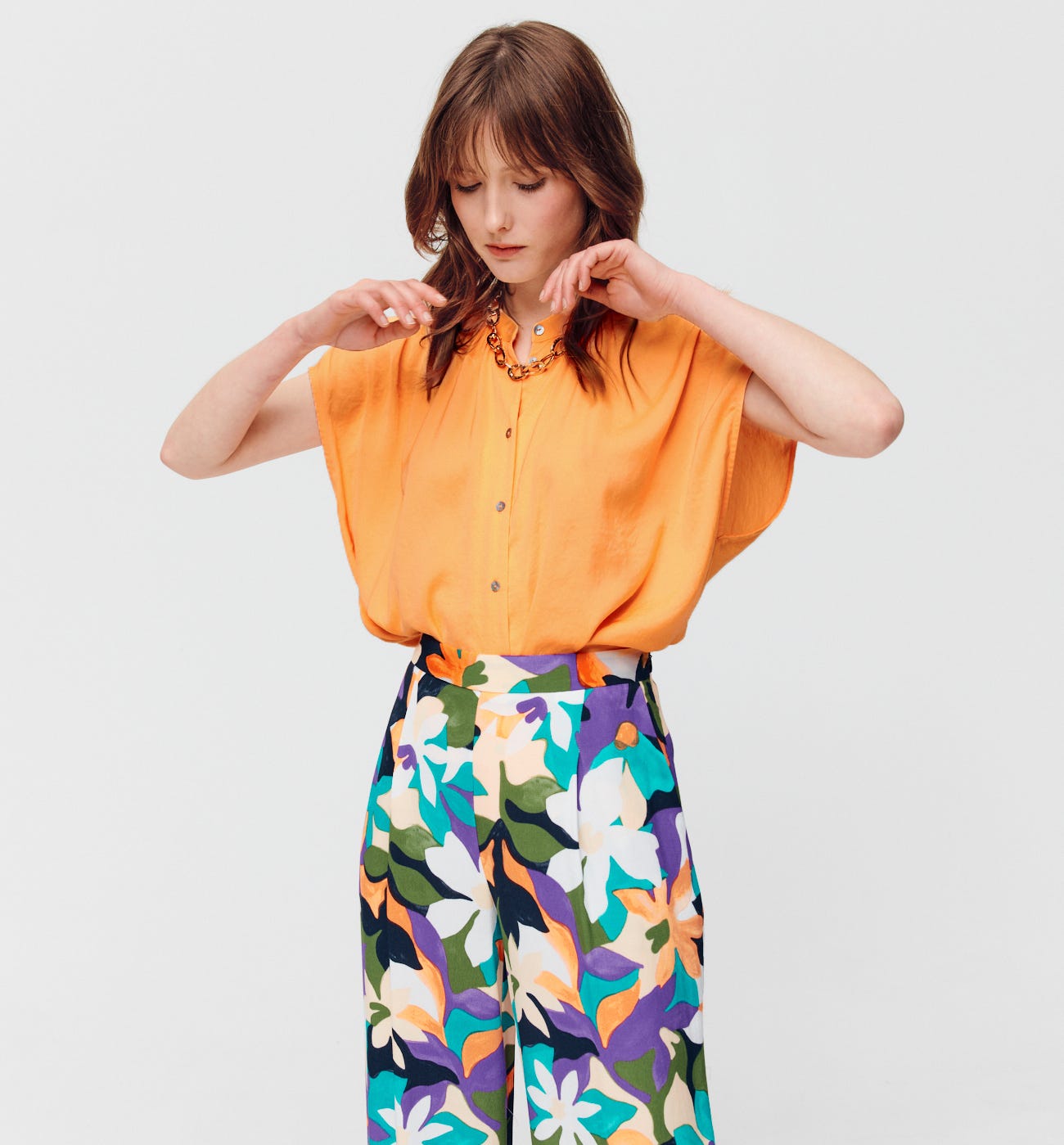 Oversized silky shirt