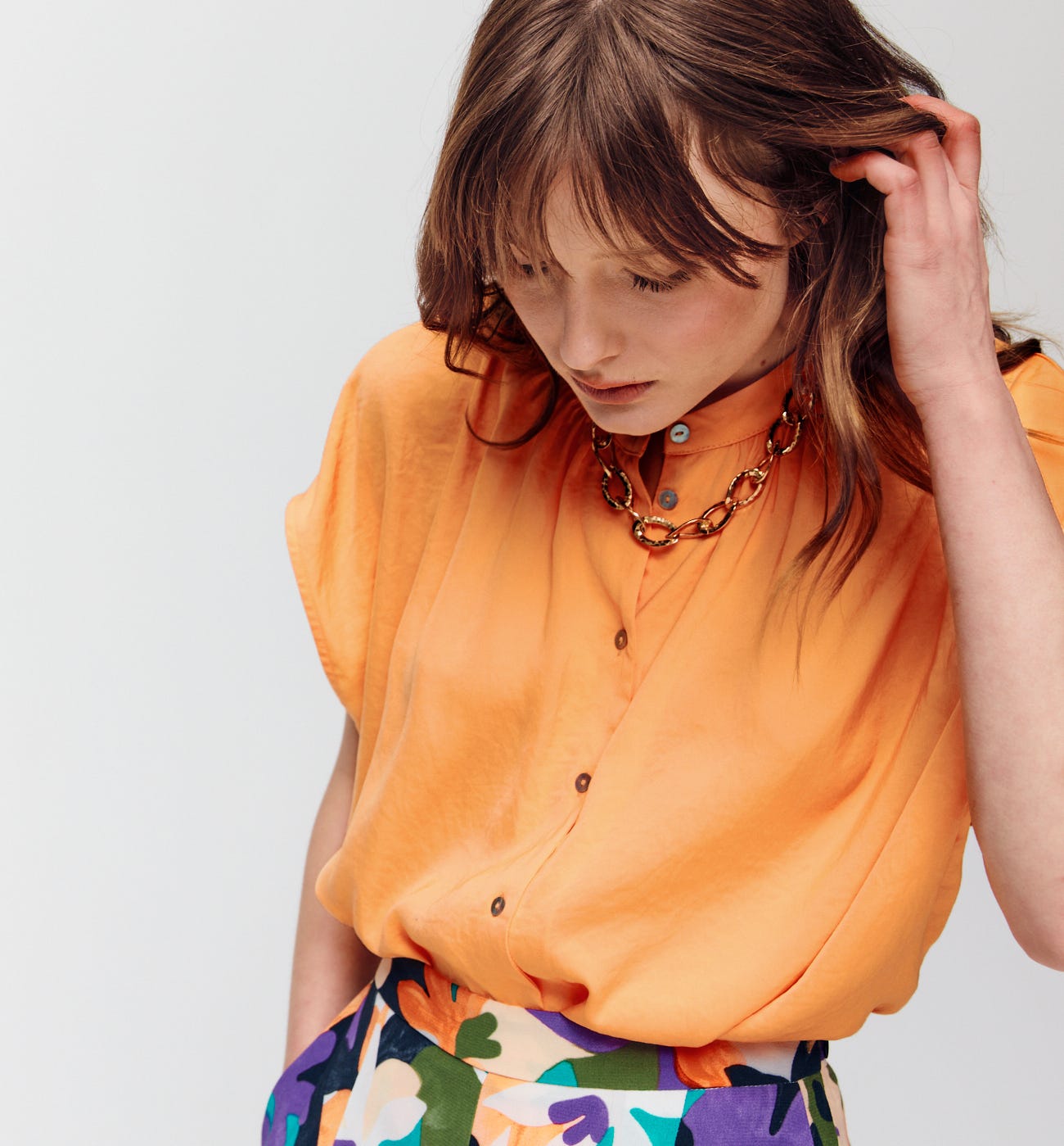 Oversized silky shirt