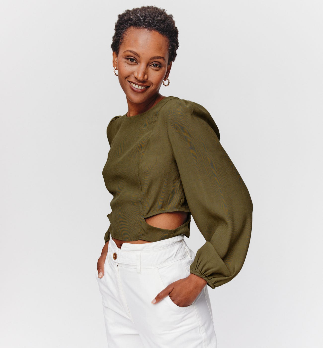 Blouse unie fantaisie Femme