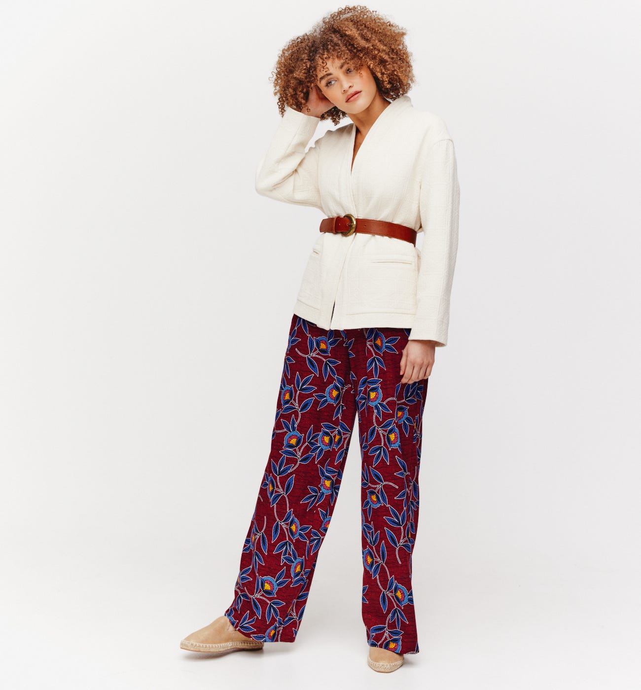 Pantalon large imprimé