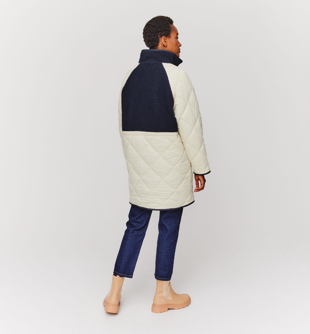 Bicolor padded parka