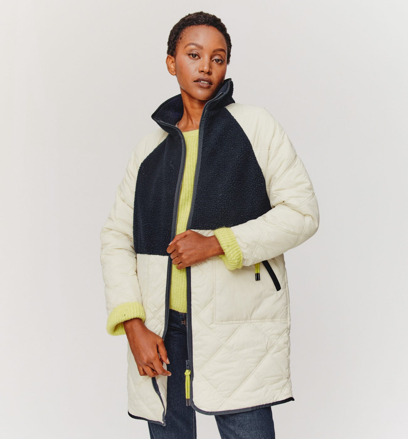 Bicolor padded parka