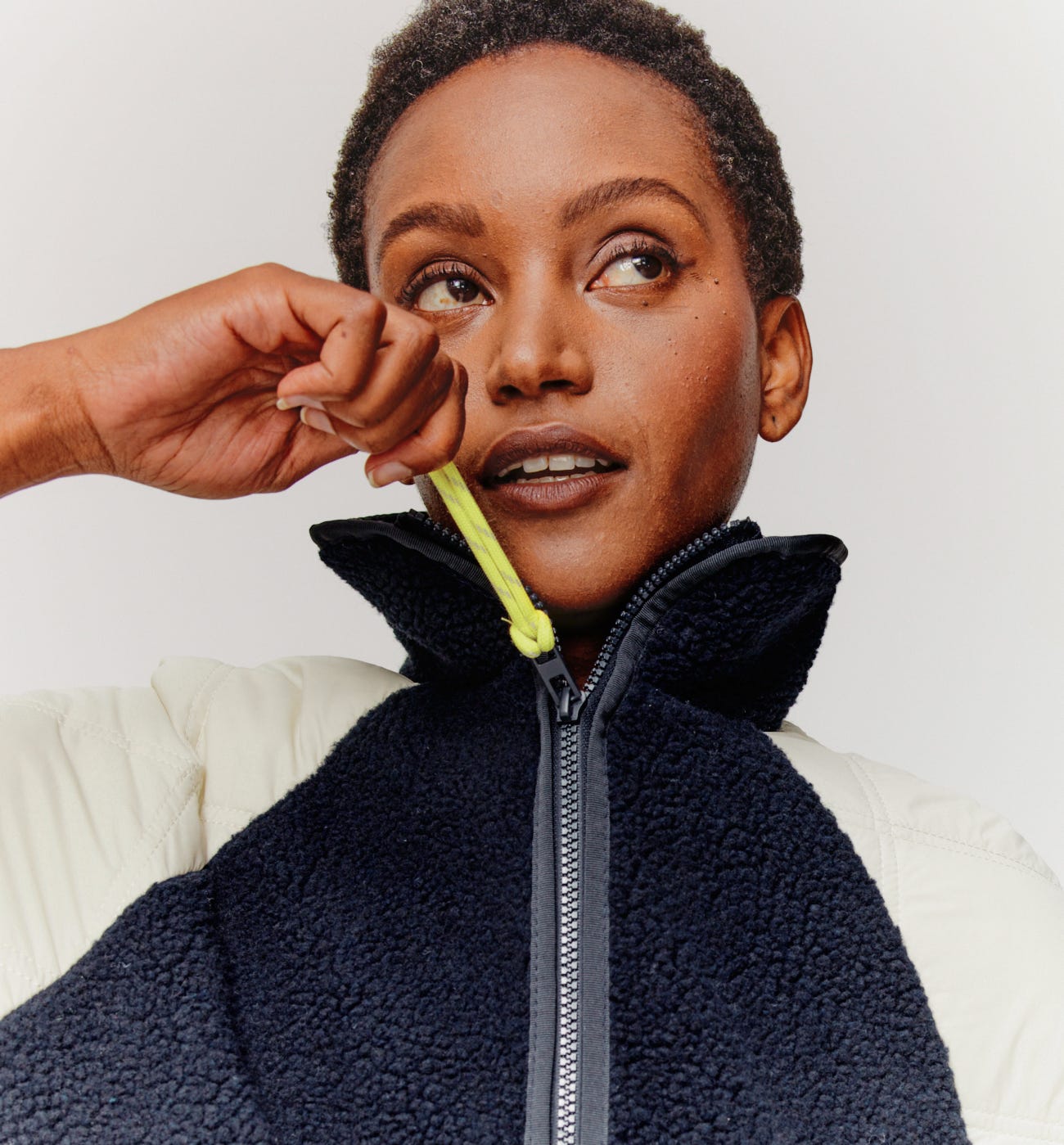 Bicolor padded parka