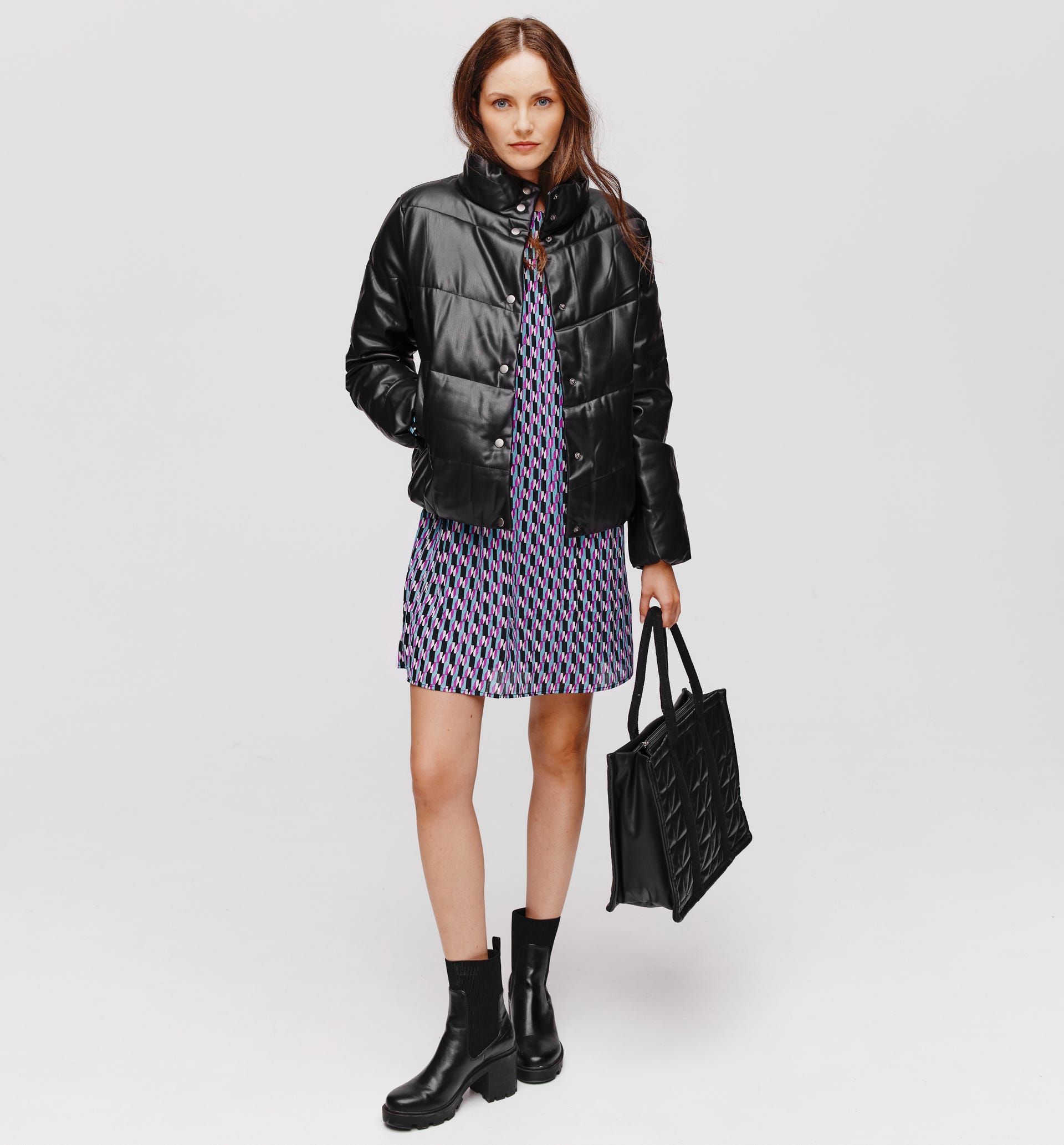 Faux leather coat