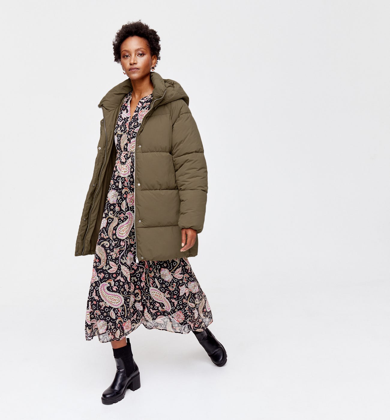 Steppjacke mit Kapuze