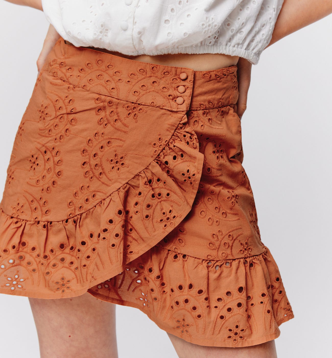 Broderie anglaise mini skirt
