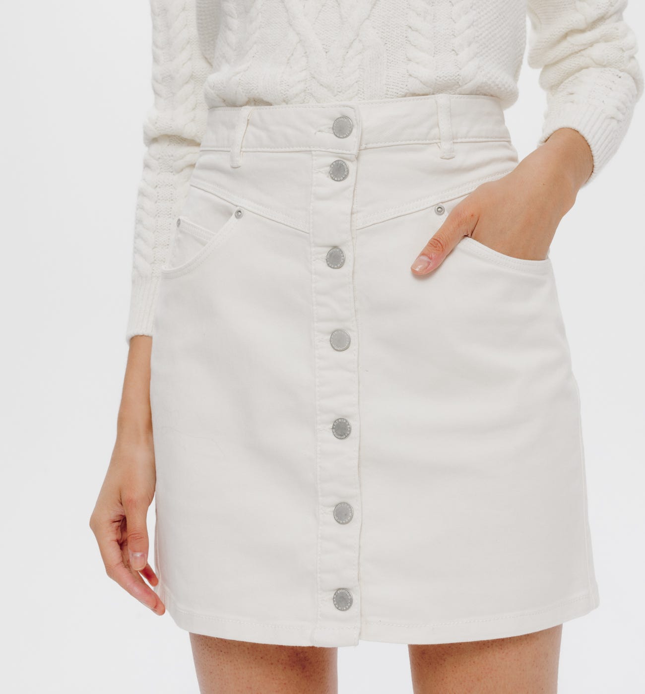 Mini-jupe en toile Femme