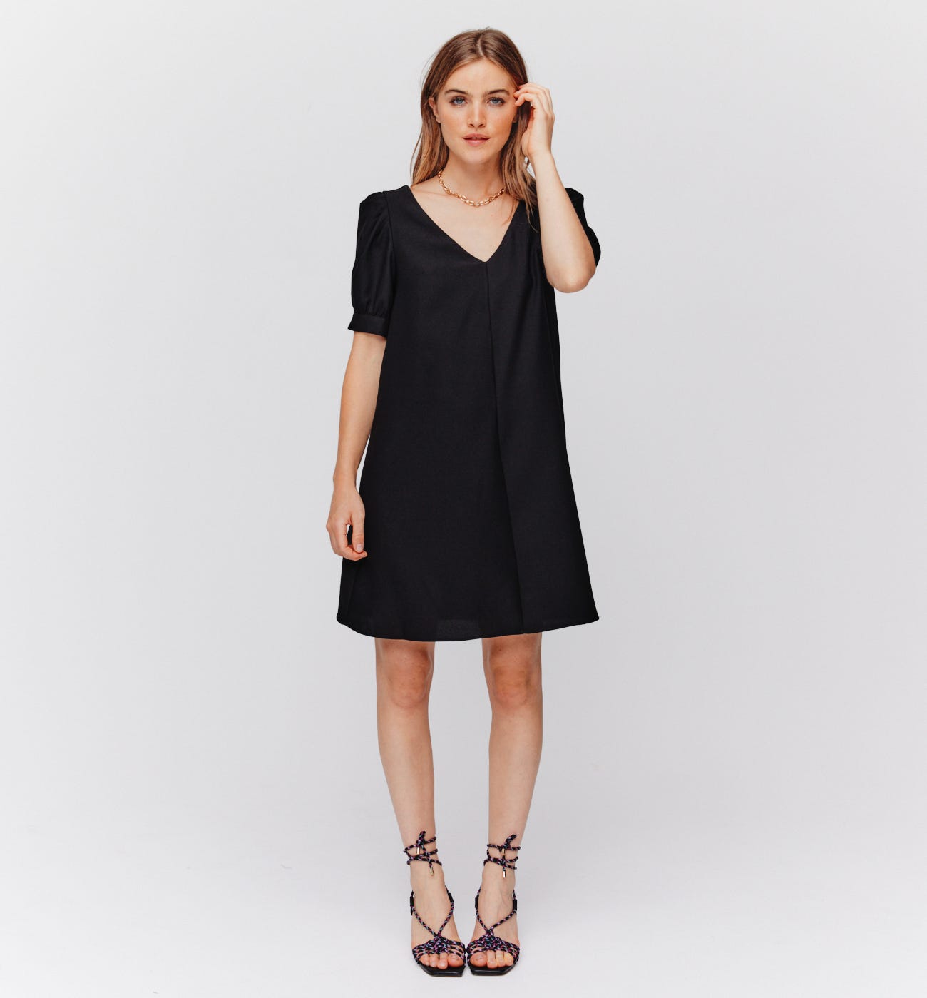 Puff-sleeved dress