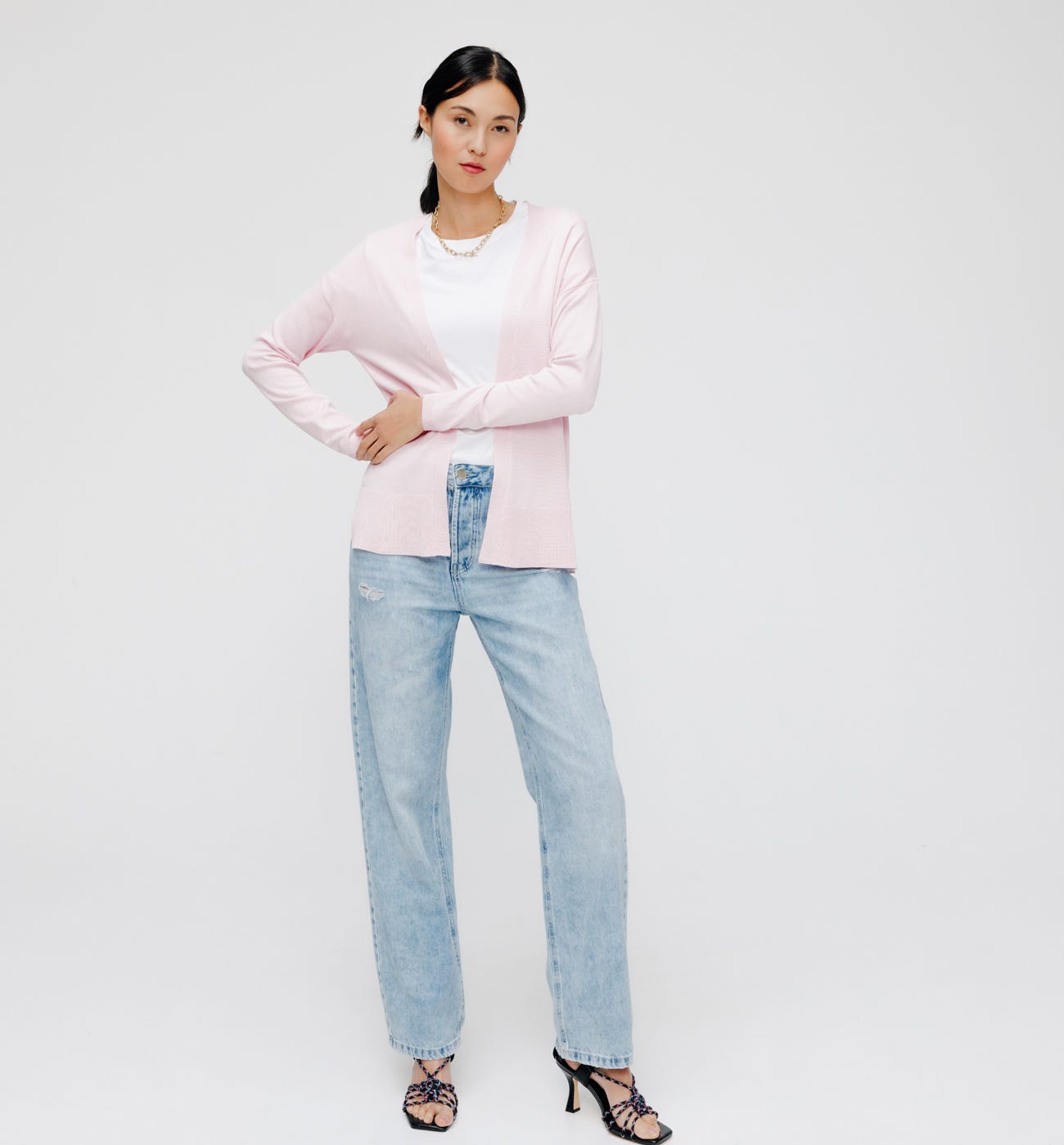 Lightweight plain cardigan