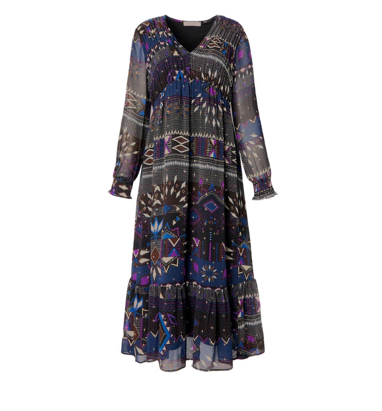 Patterned voile dress