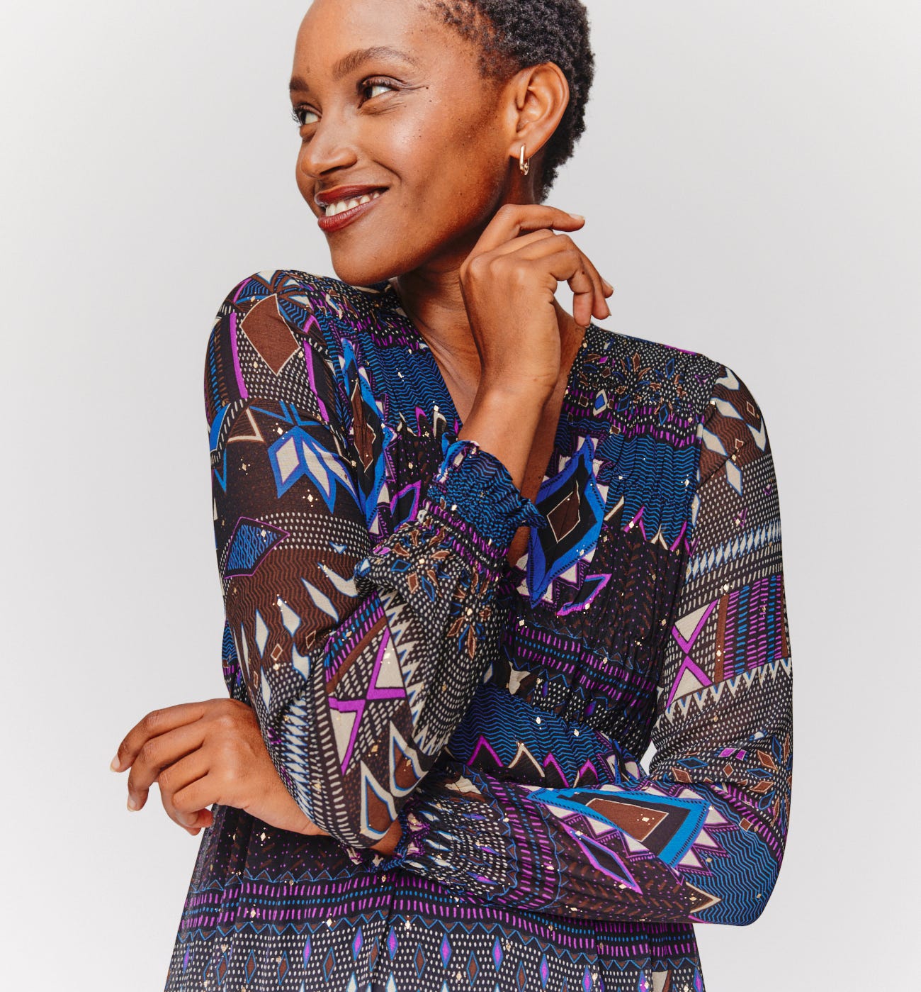 Patterned voile dress