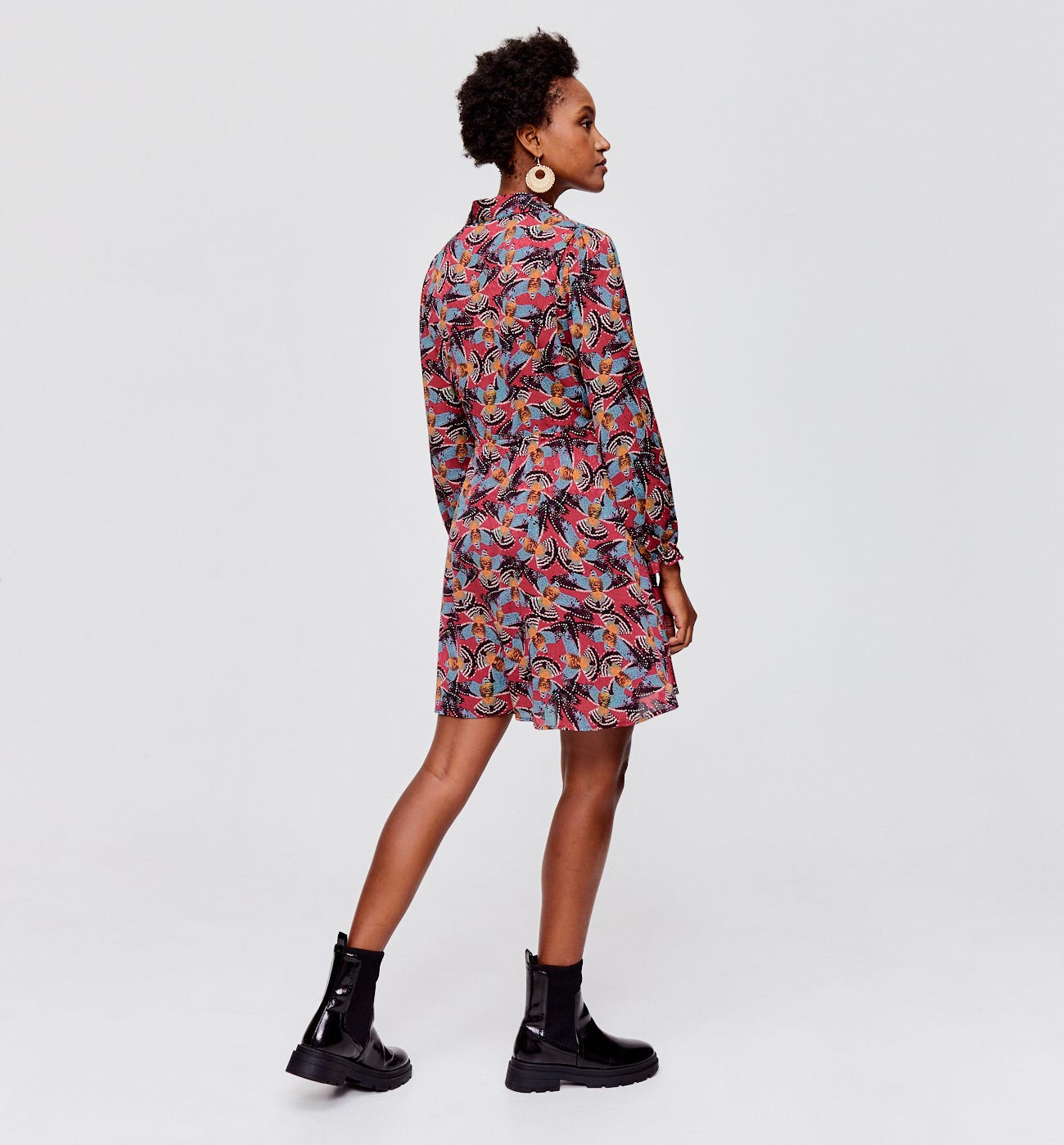 Patterned shirt dress