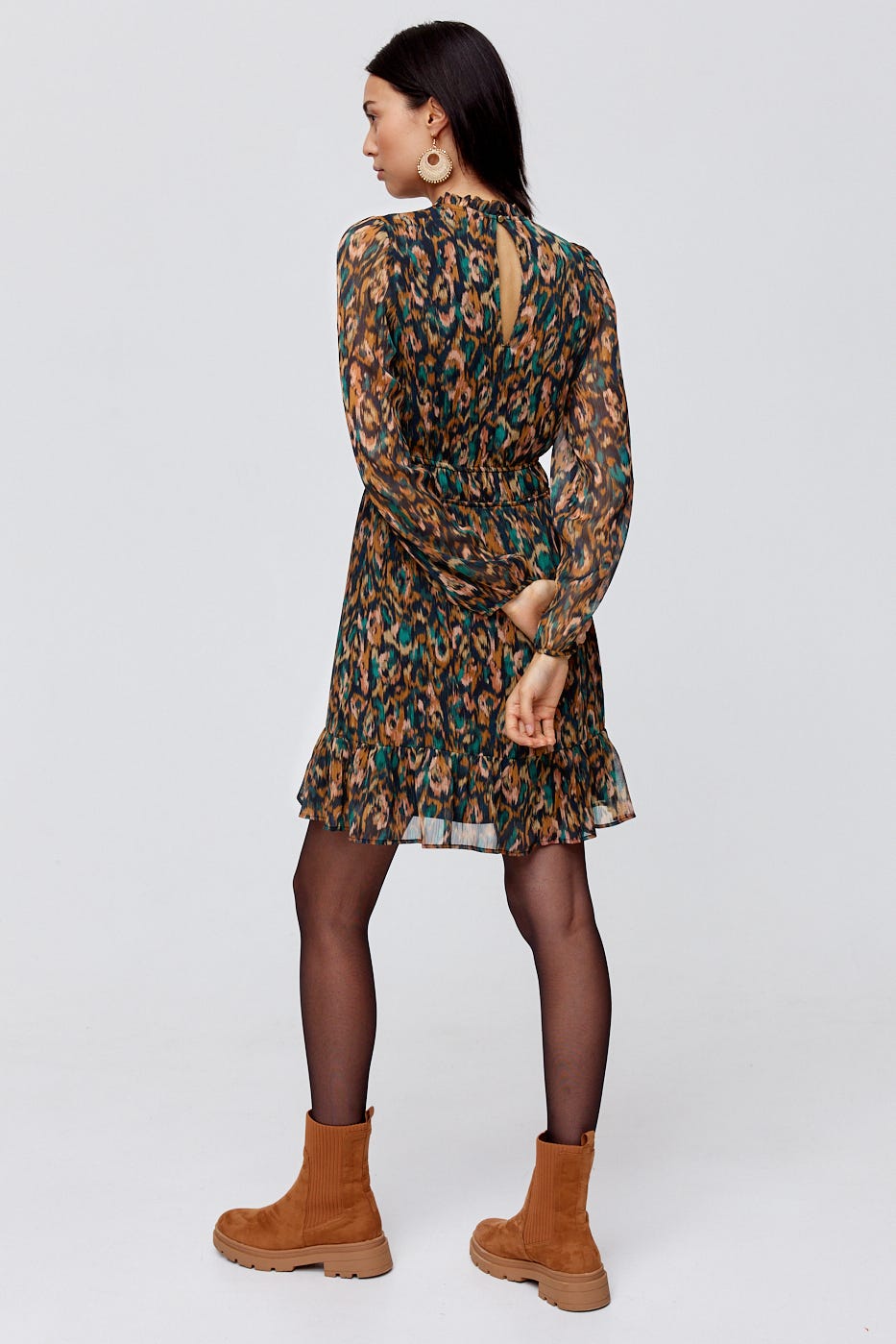 Robe en voile imprimé Femme