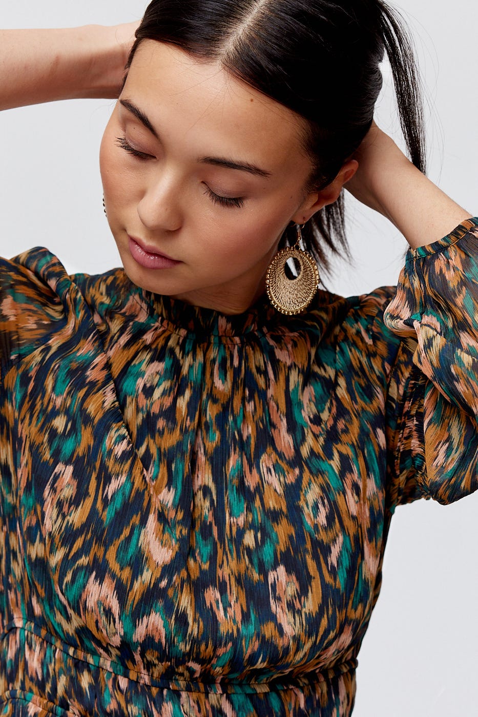 Robe en voile imprimé Femme