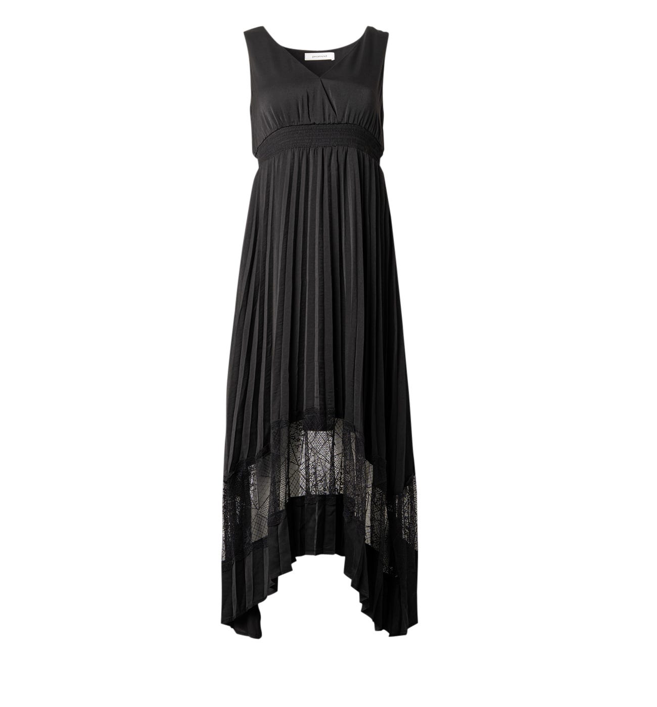 Lace-detail pleated dress