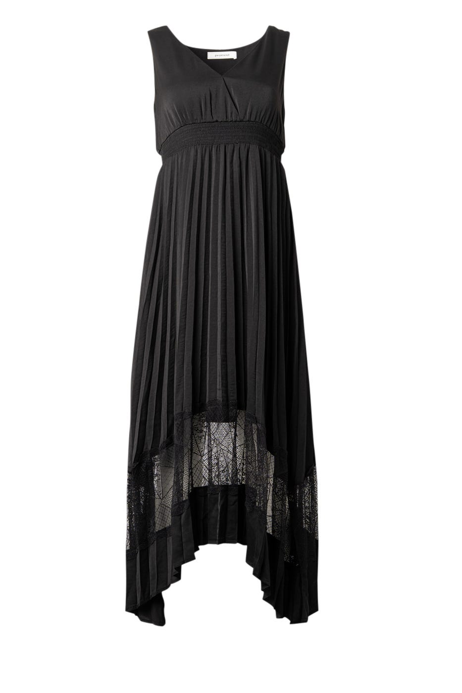 Lace-detail pleated dress