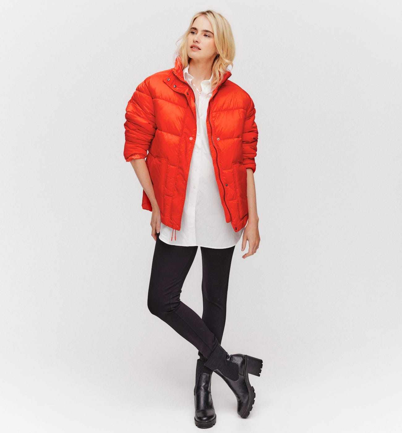 Plain padded jacket