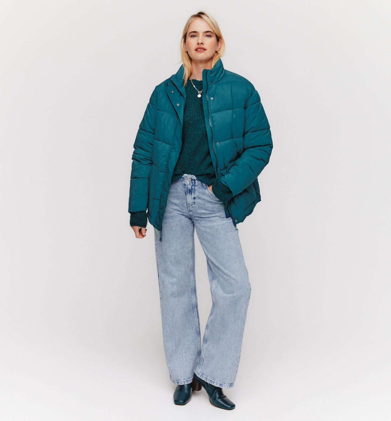 Plain padded jacket