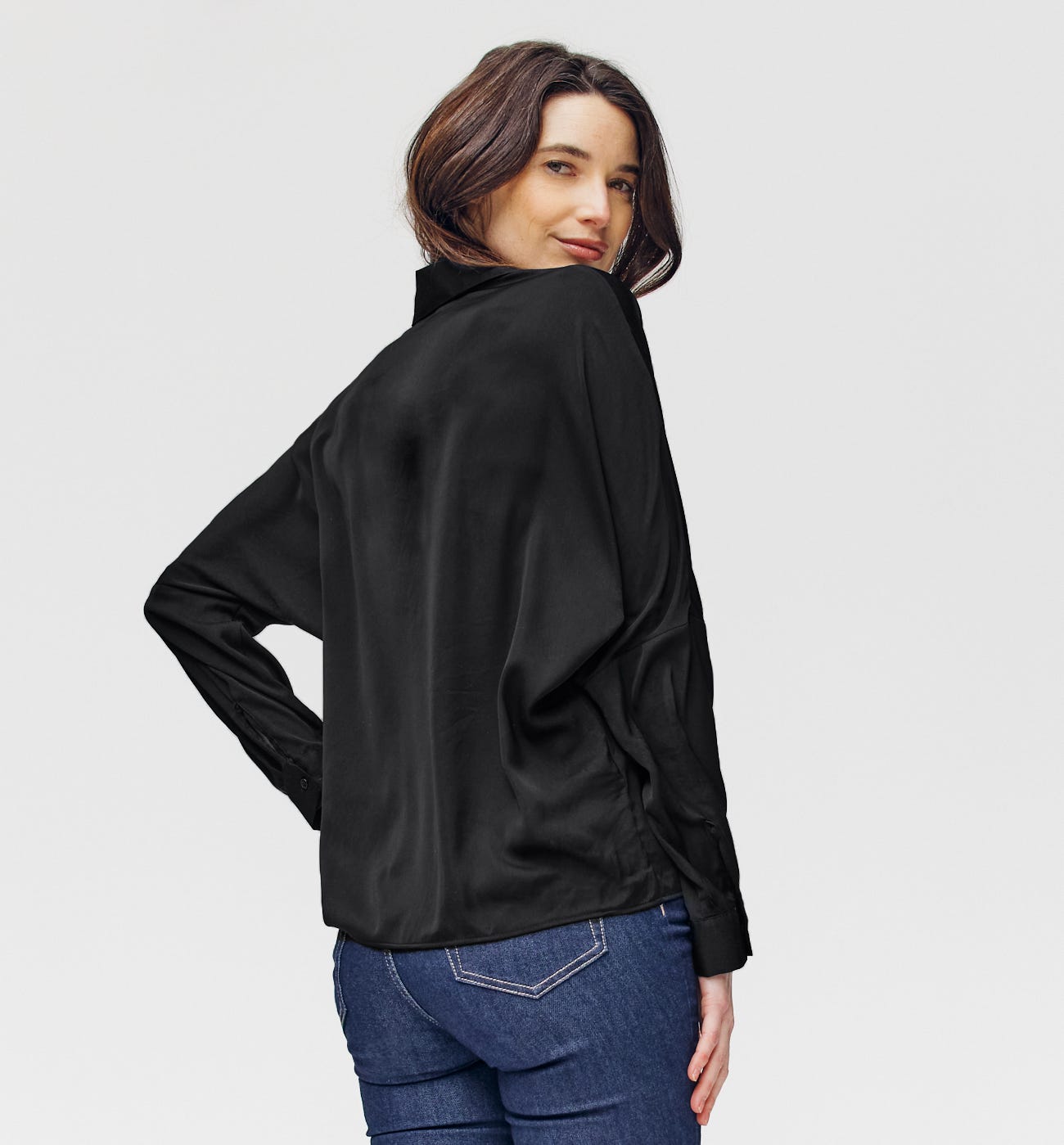Camicia oversize effetto seta