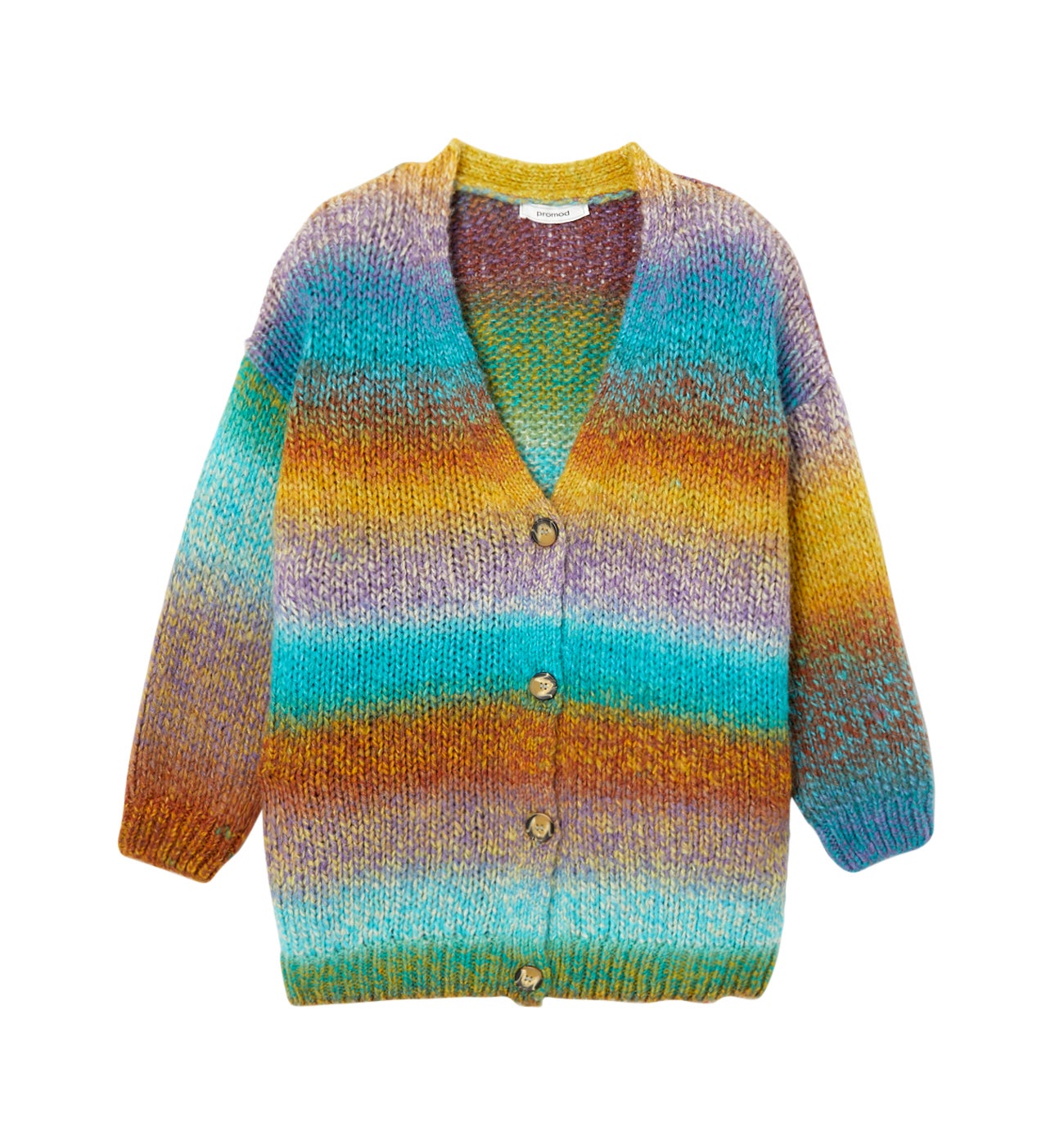 Chunky knit cardigan - Multicolour print