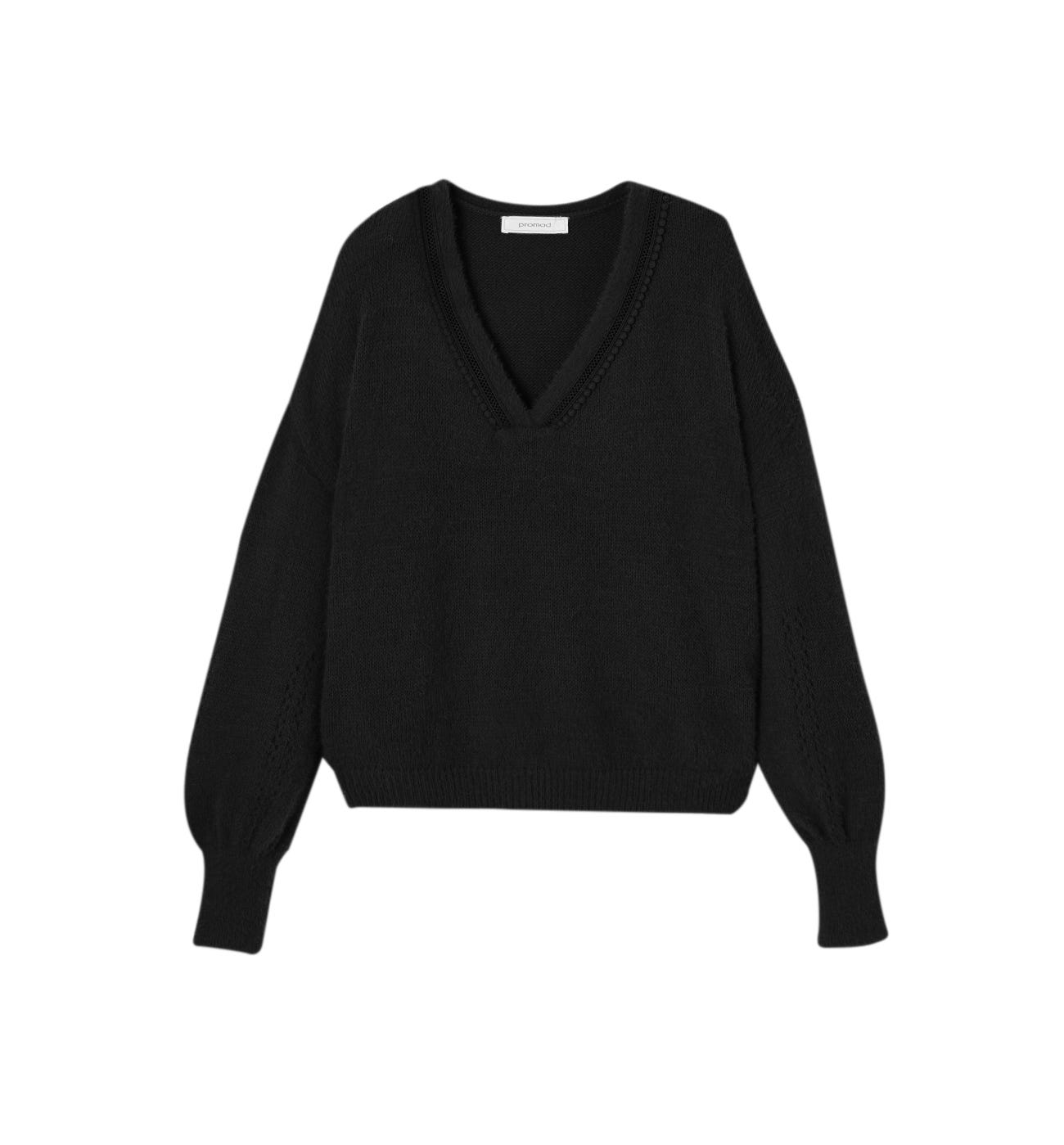 Pullover mit Spitzenkragen