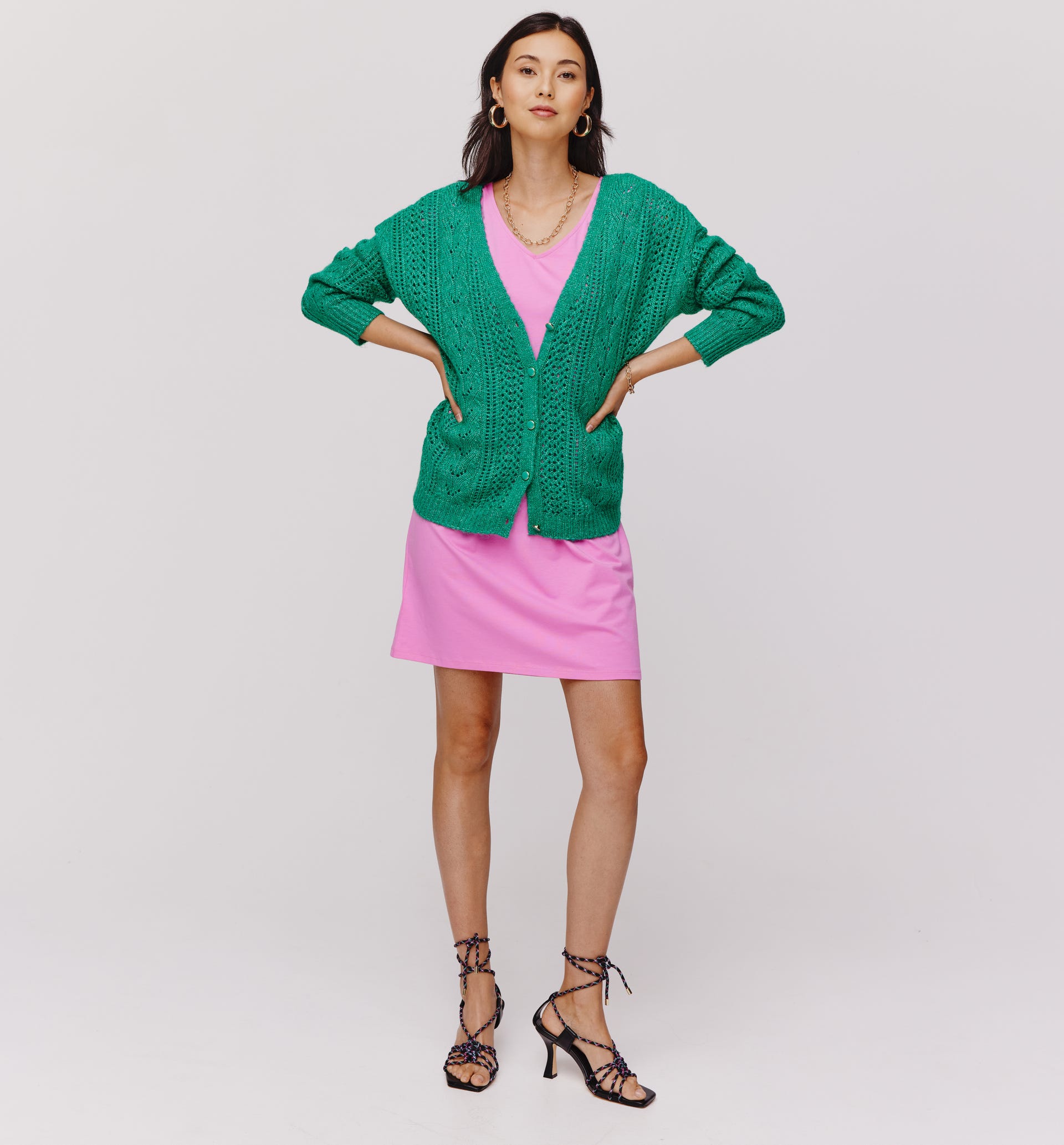 Strickcardigan mit Zopfmuster