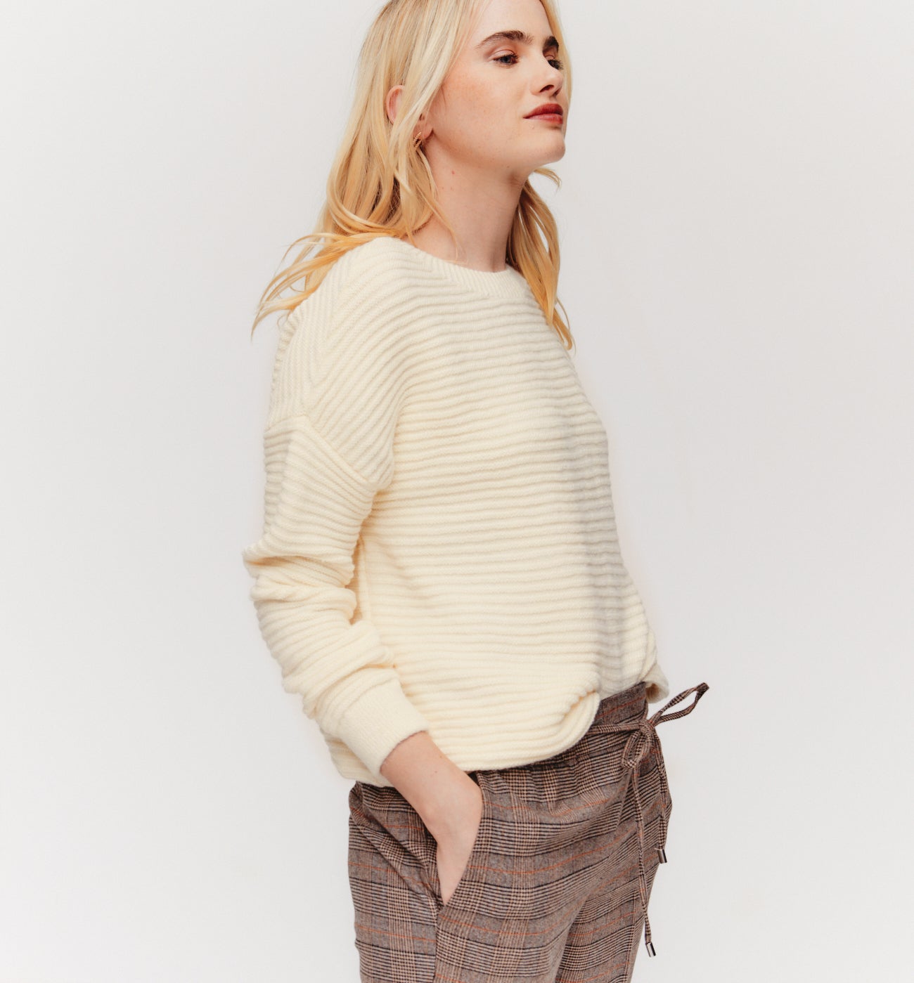 Fancy knit jumper - Ecru