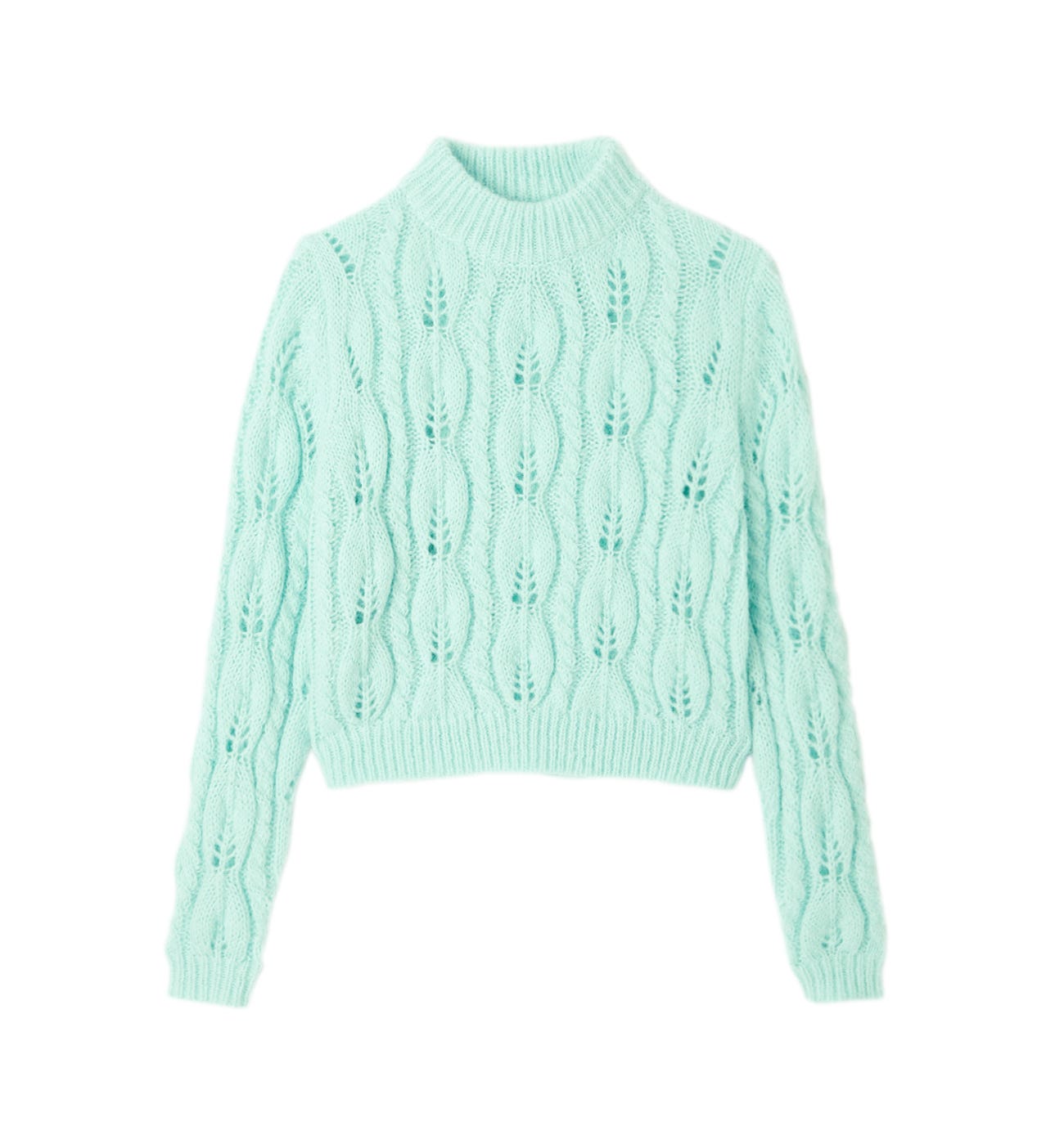 Kurzer Pullover mit Zopfmuster