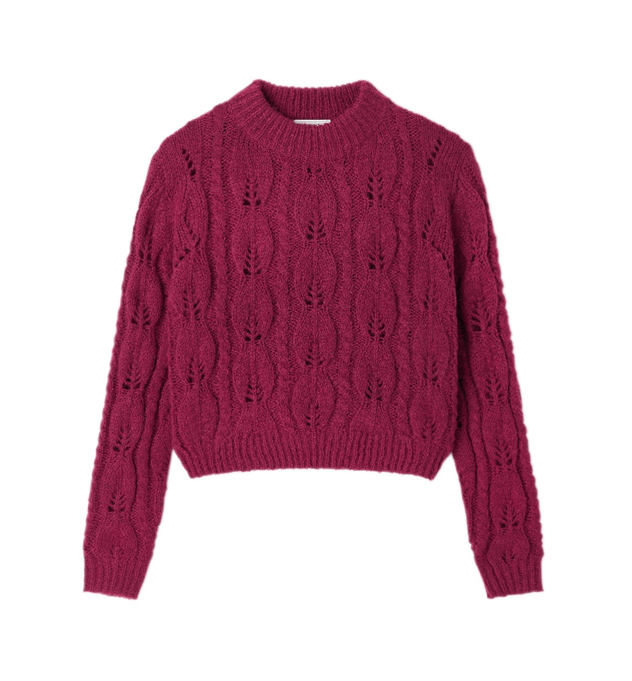 Short cable knit jumper - Red