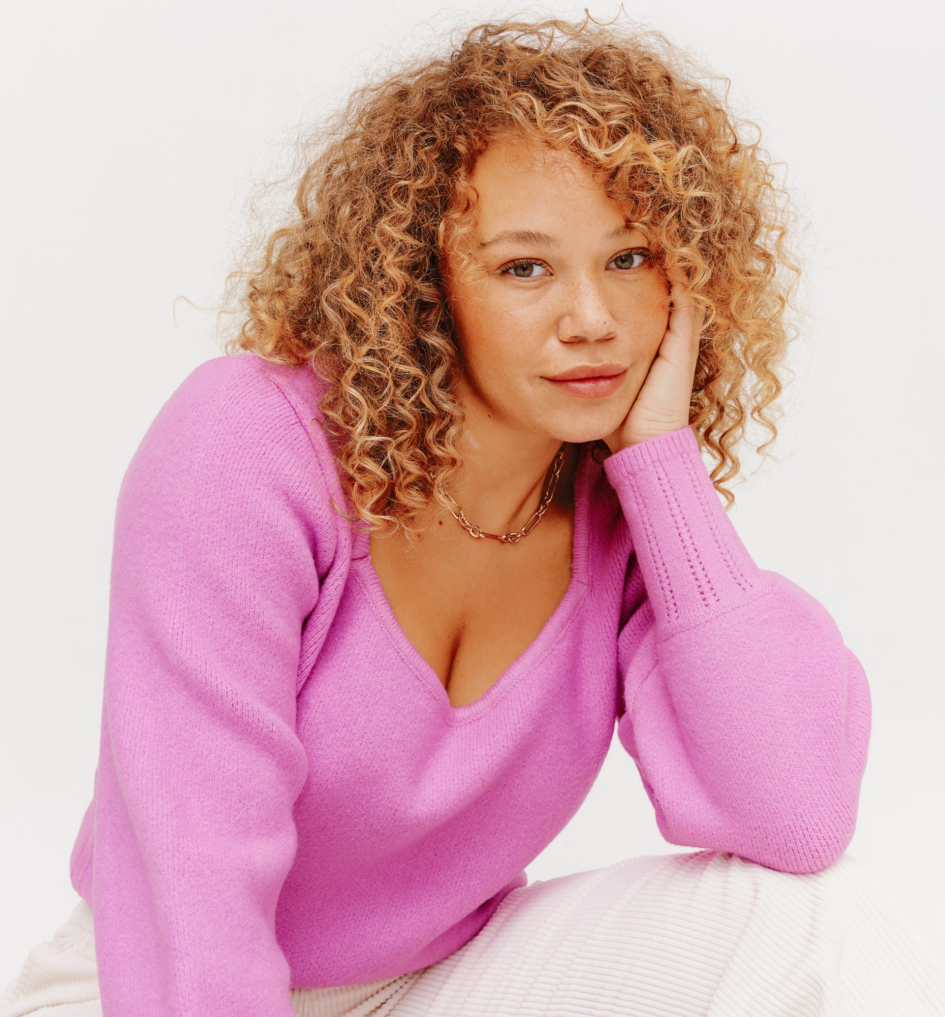 Puff-sleeved jumper