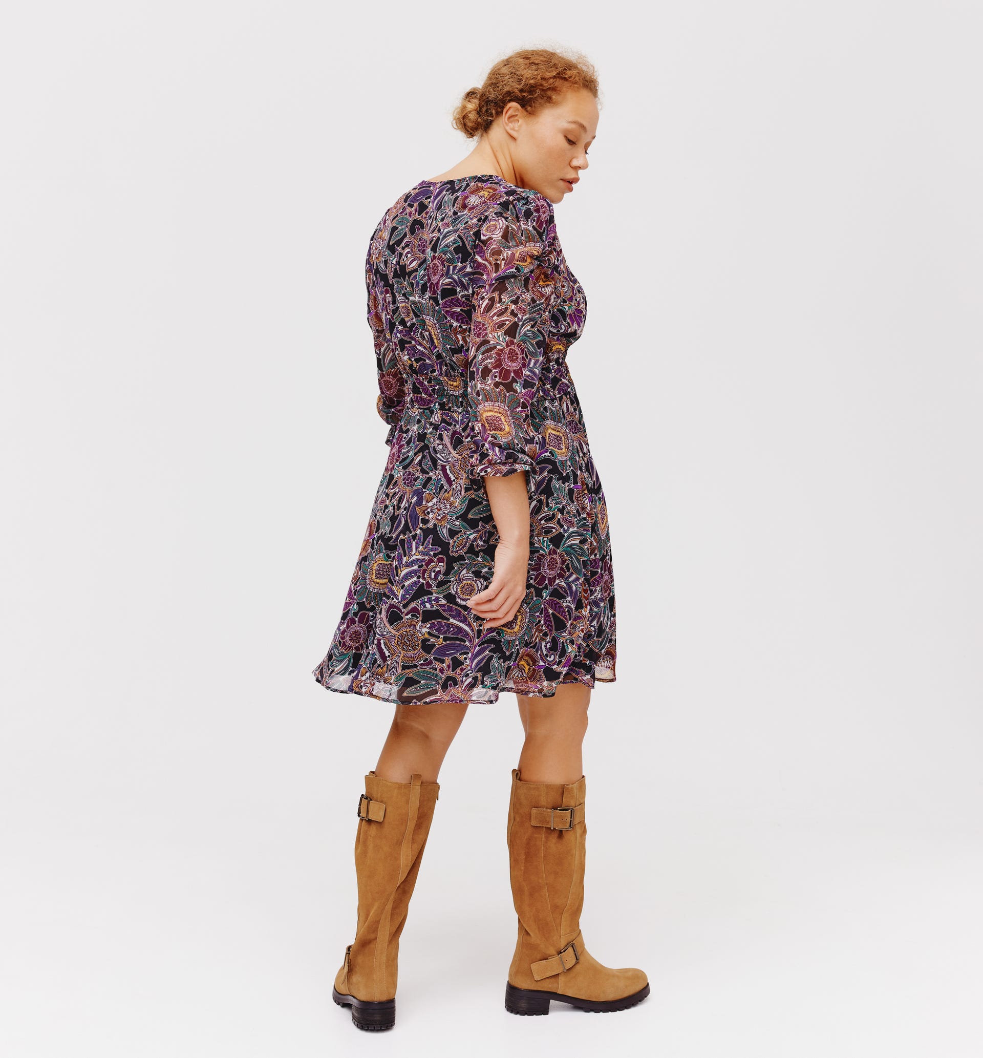 Vestido de gasa estampada