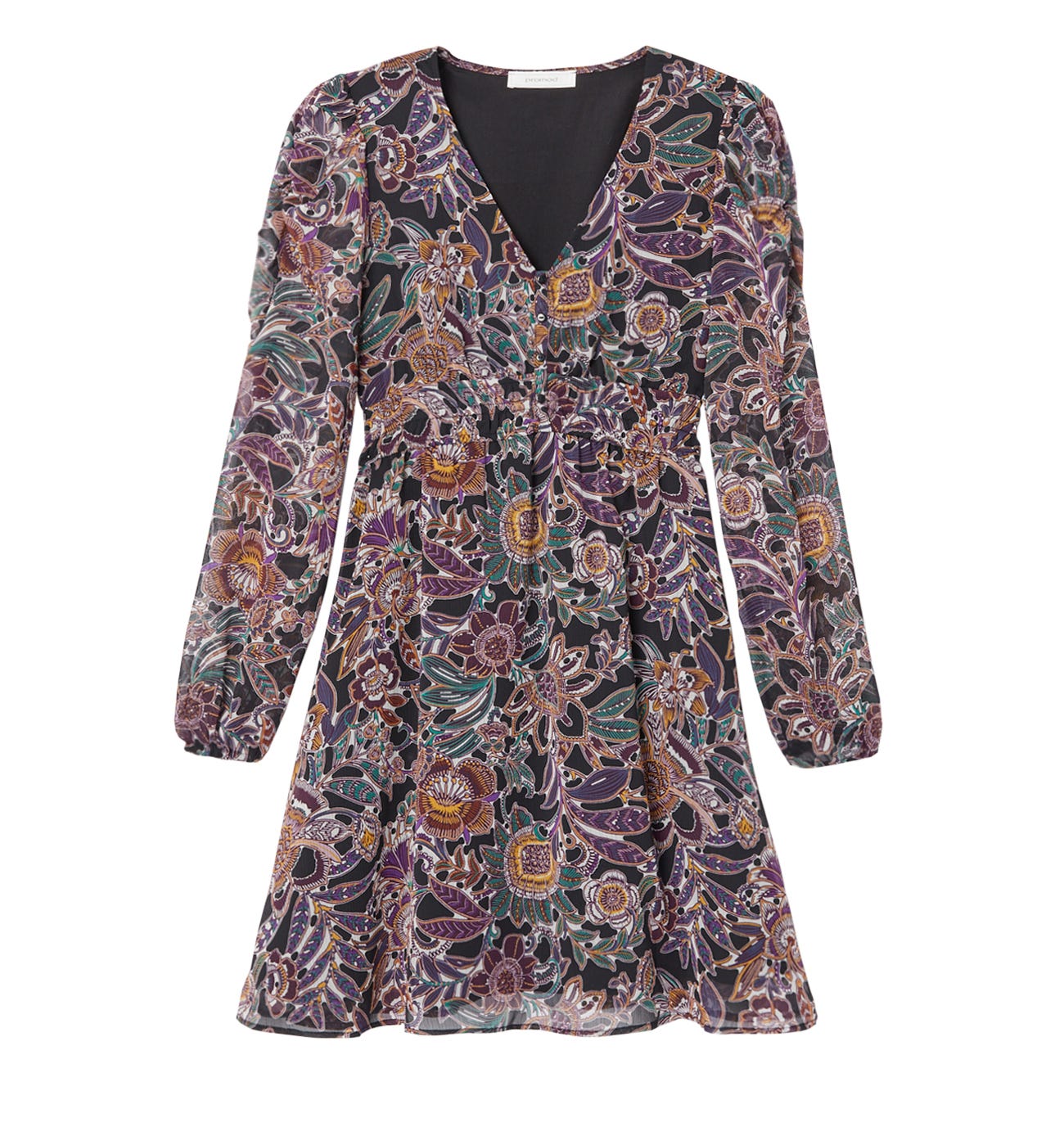 Vestido de gasa estampada