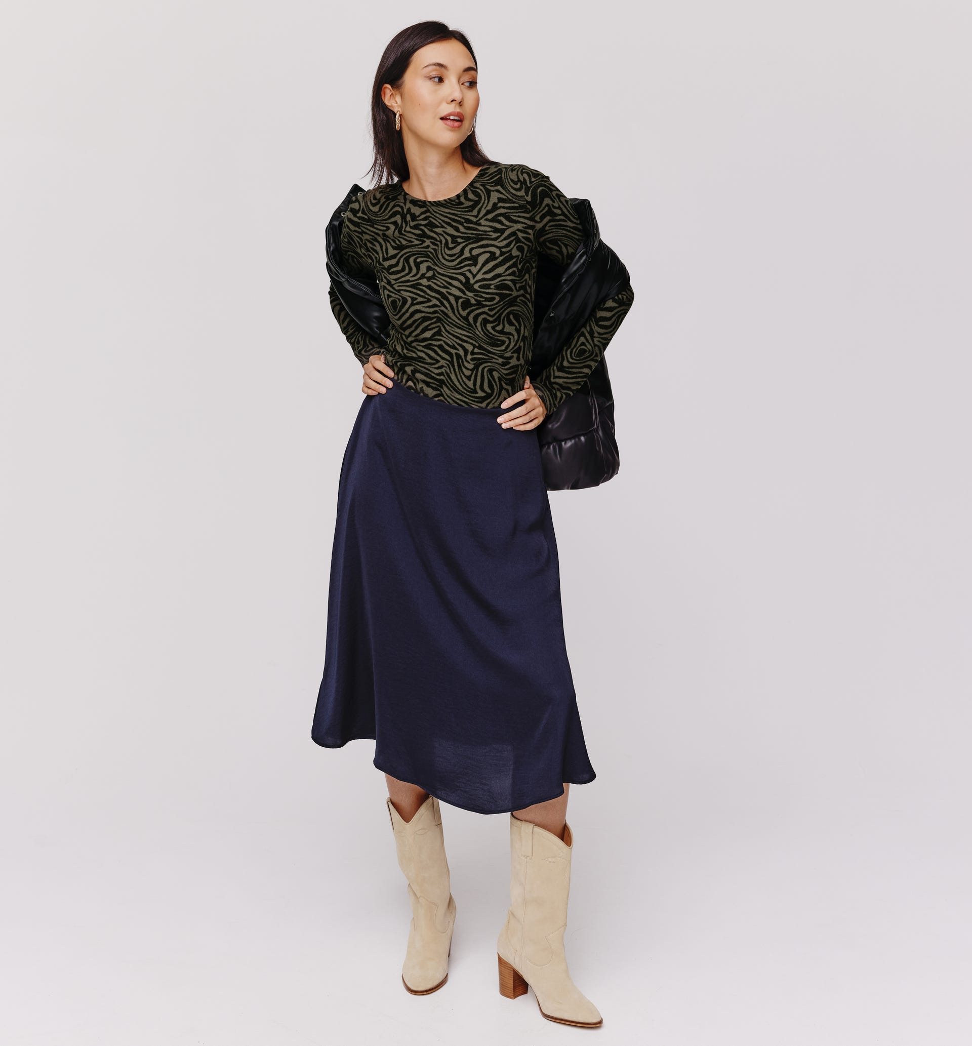 Maglia garzata fantasia