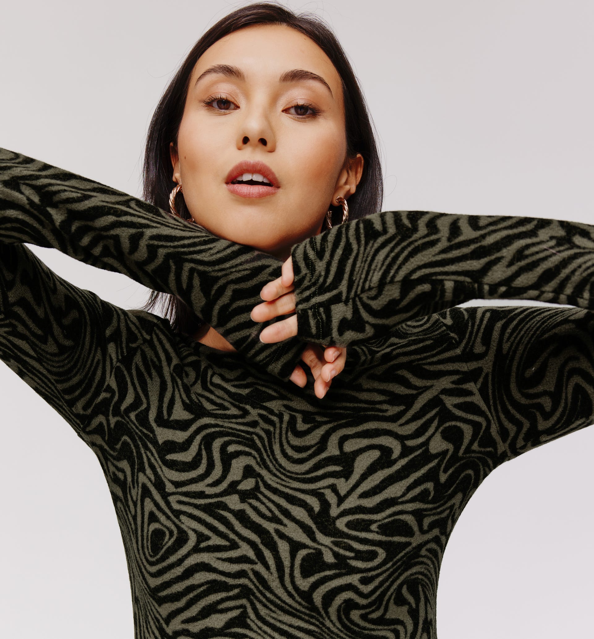 Maglia garzata fantasia