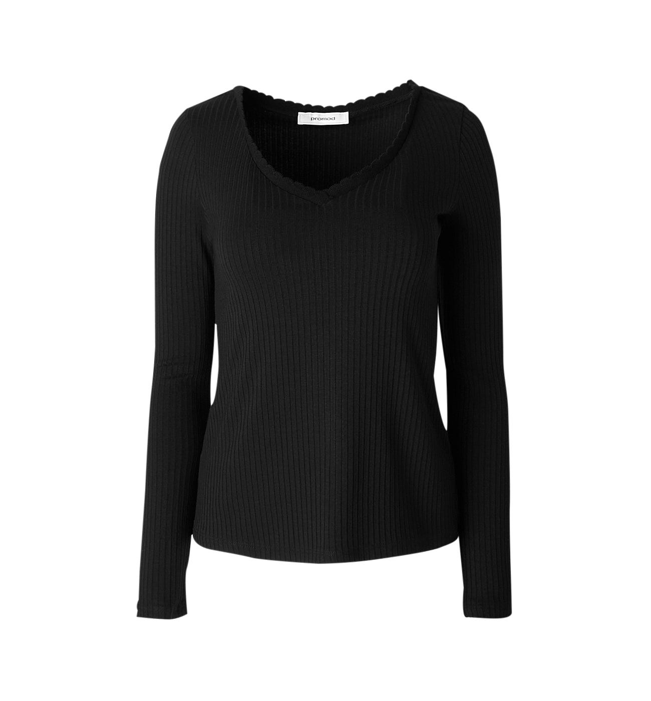 Langarmshirt aus Rippmasche