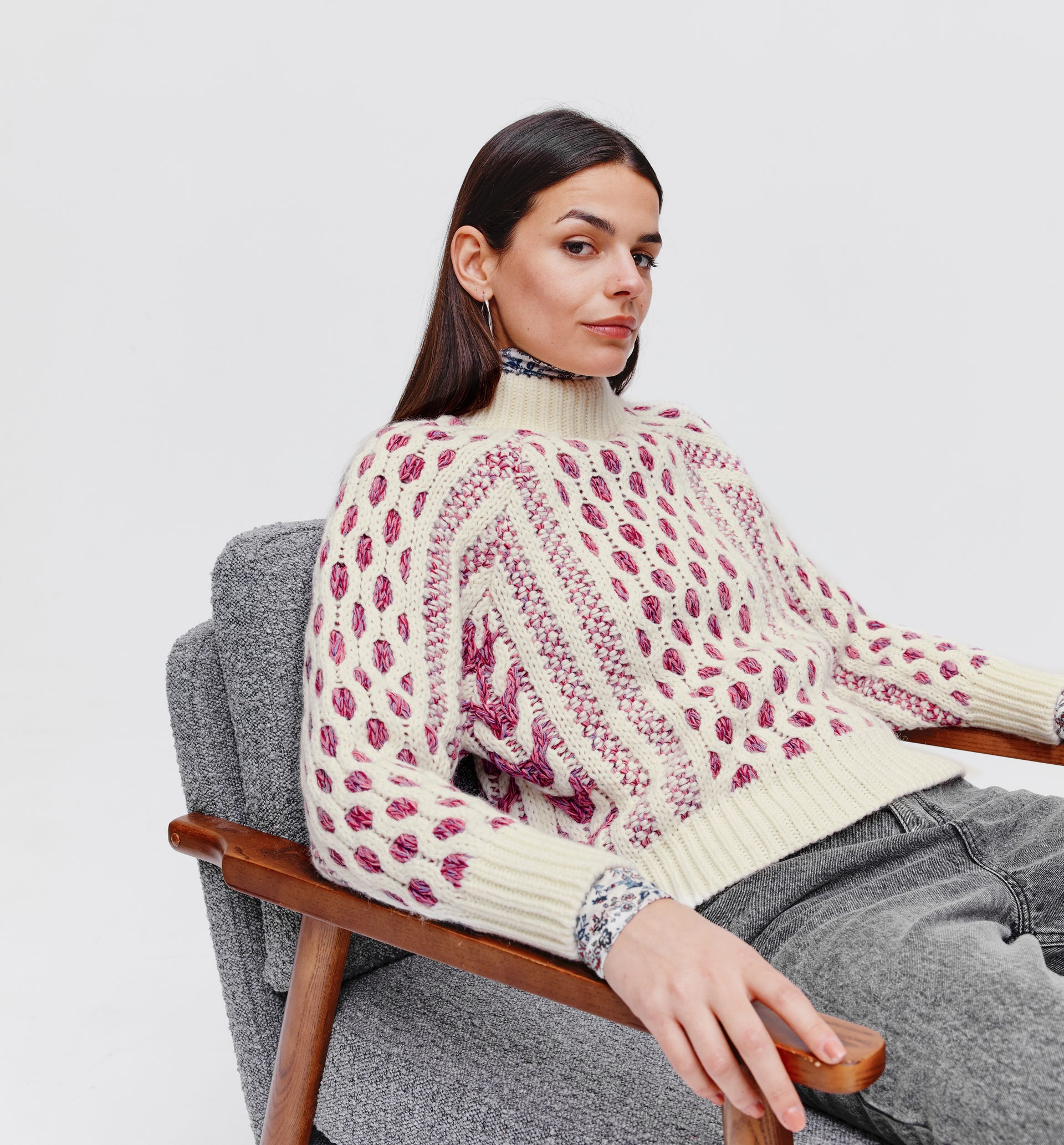 Maglione a intrecci