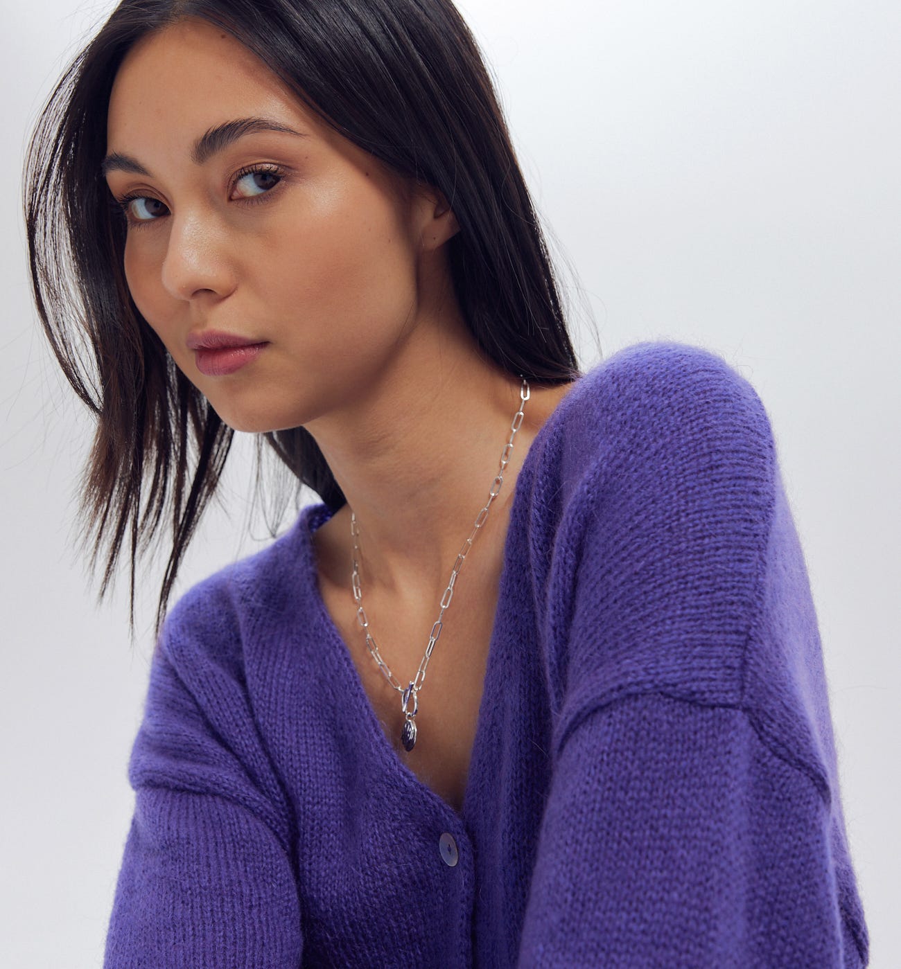 Cardigan oversize collo a V