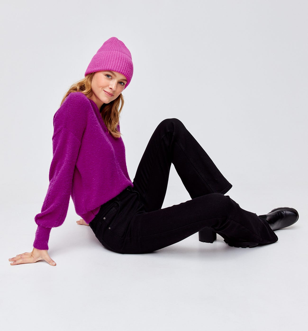 Lace neckline jumper