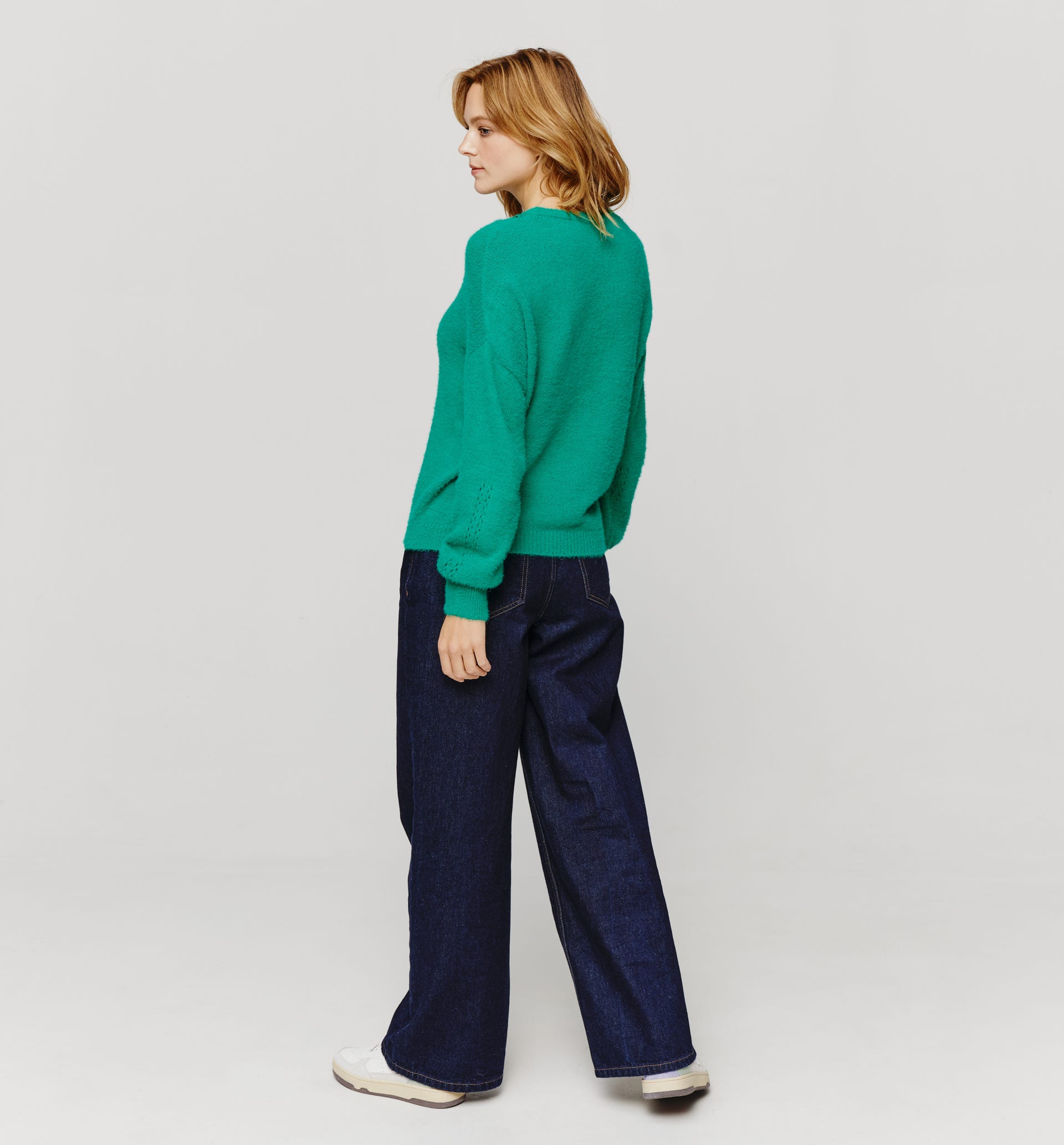 Lace neckline jumper