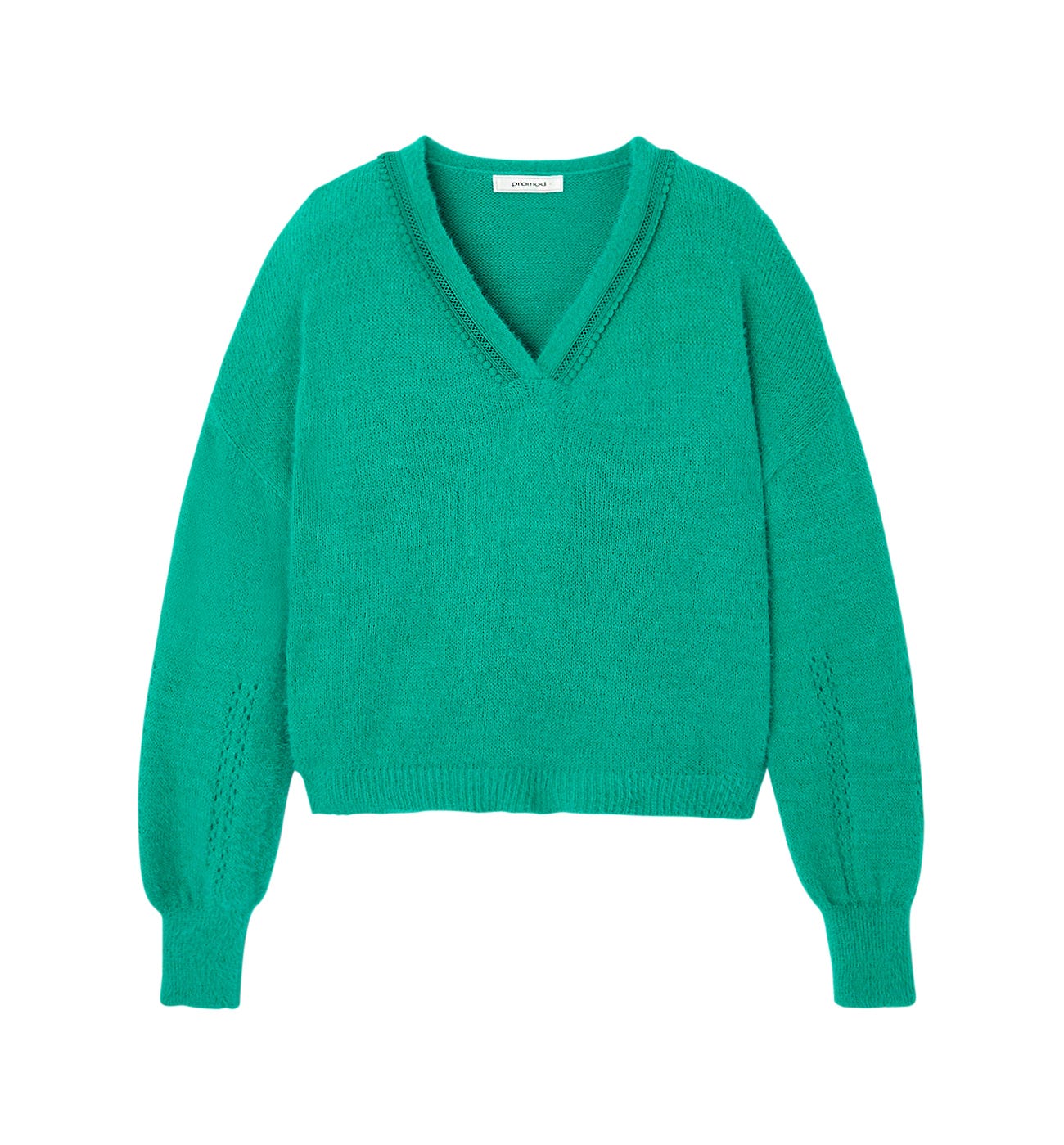 Lace neckline jumper