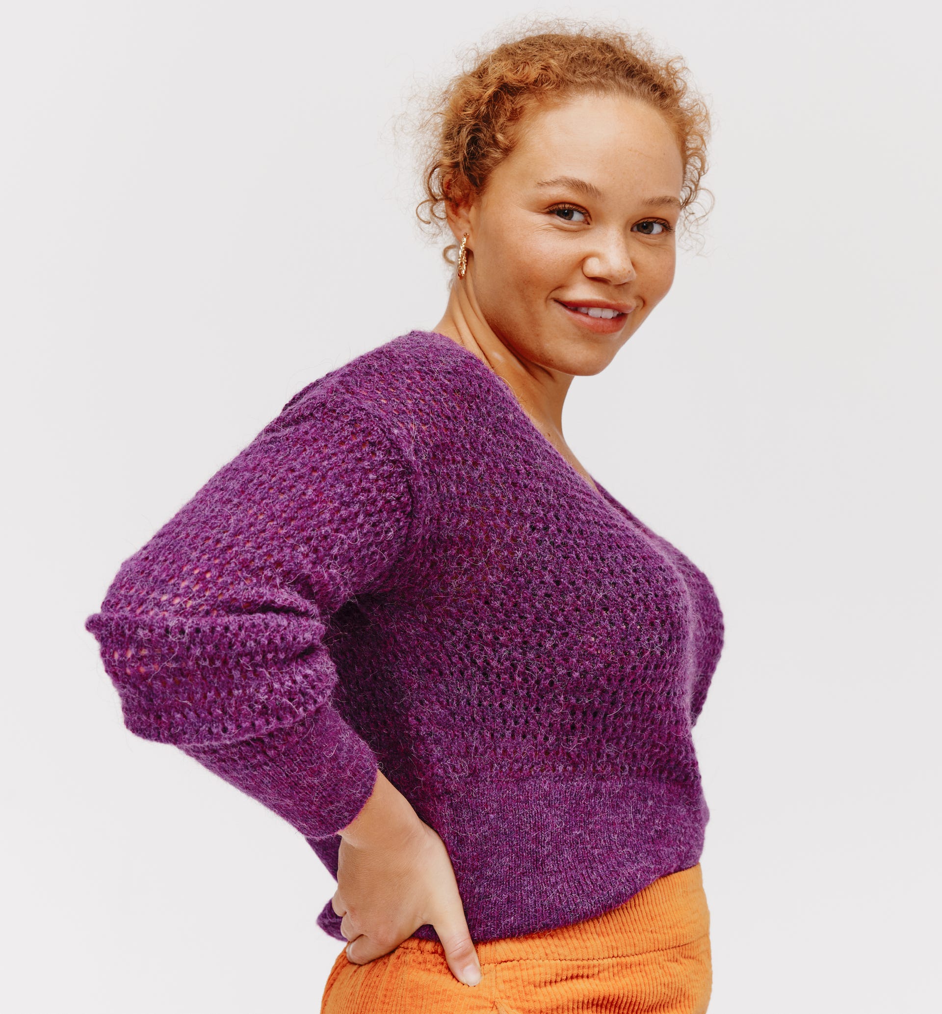 Pull court ajouré Femme