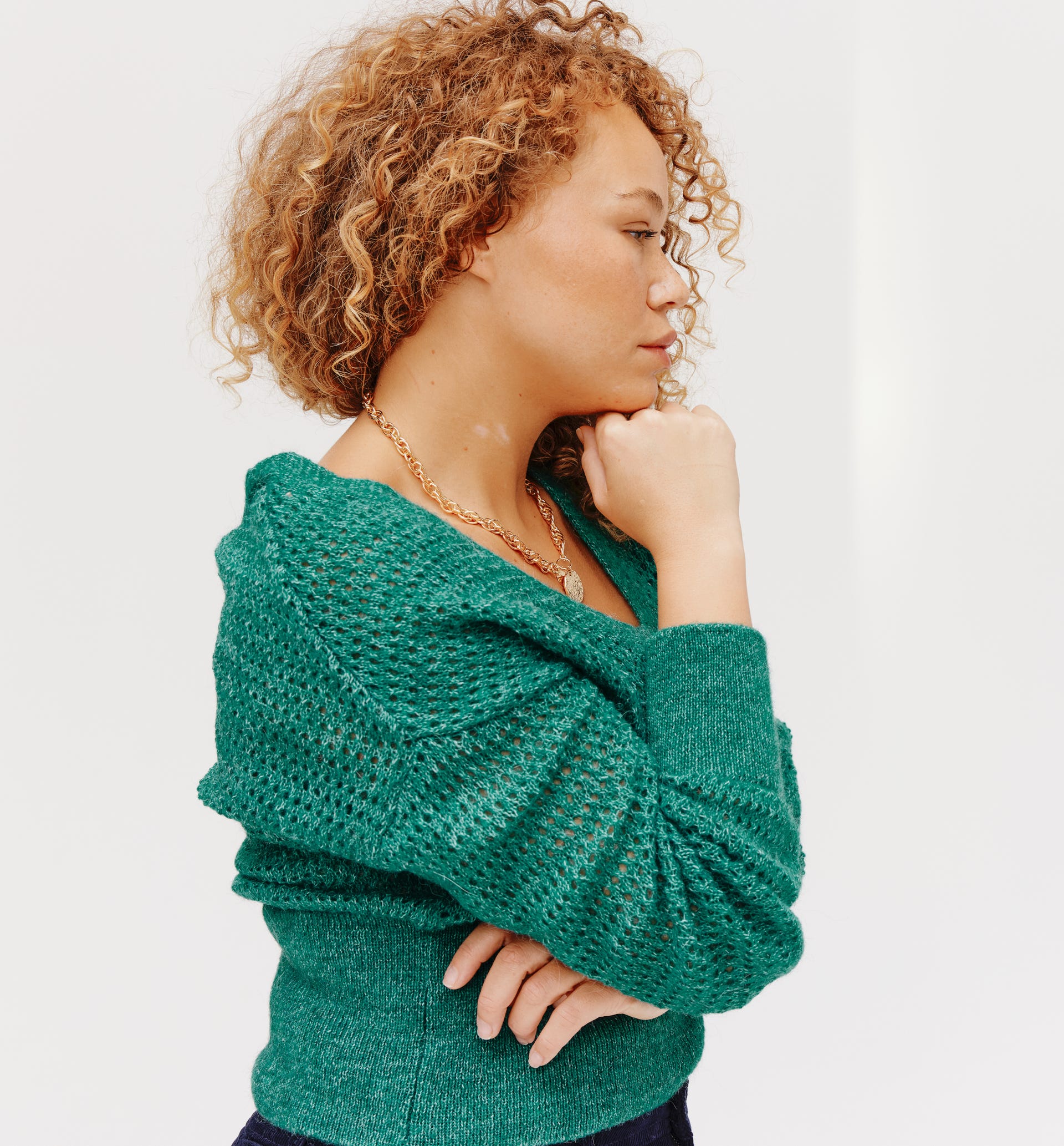 Short openwork jumper