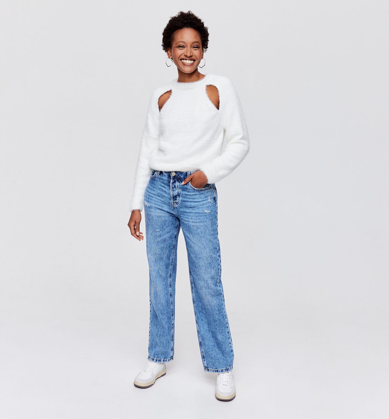 Weicher Cut-out-Pullover
