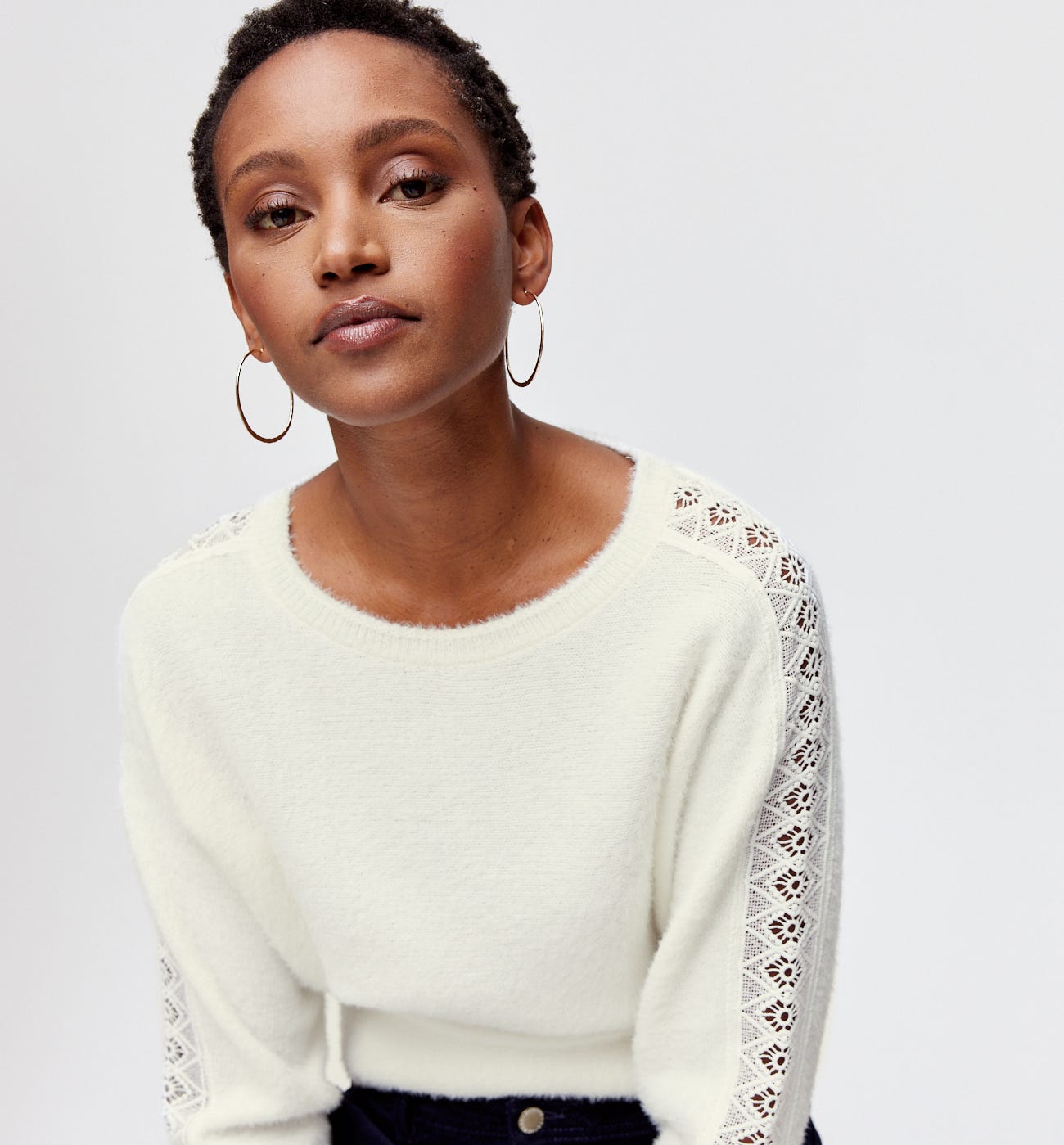 Crochet detail jumper