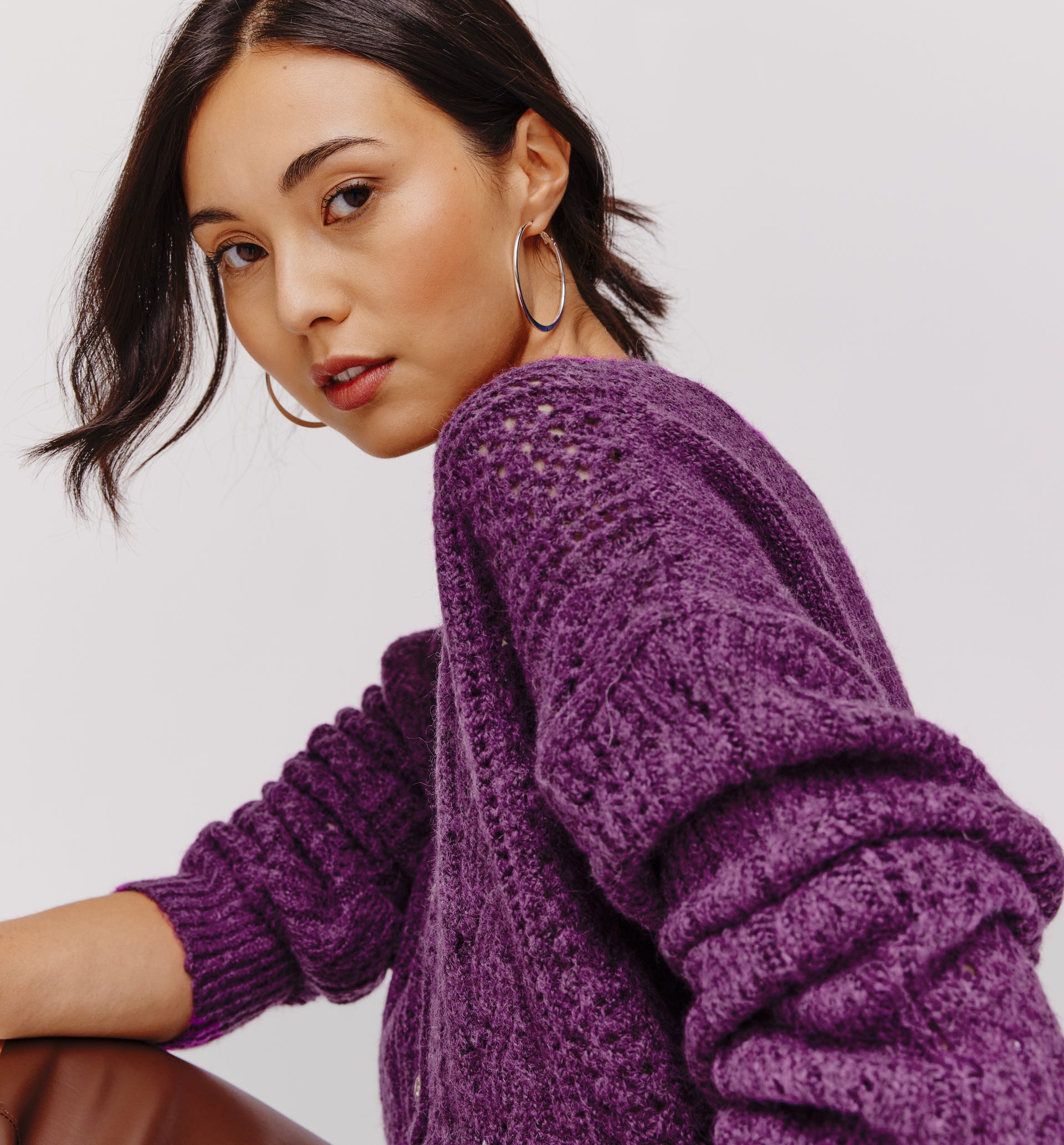Gilet maille torsadée Femme
