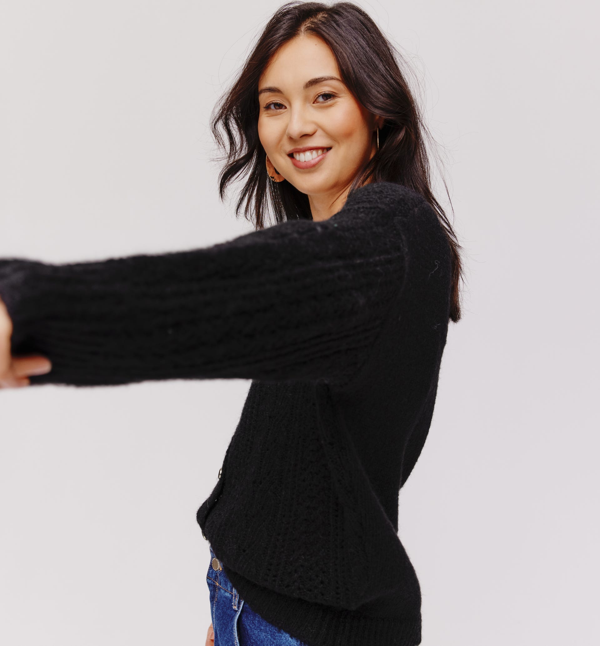 Cable knit cardigan