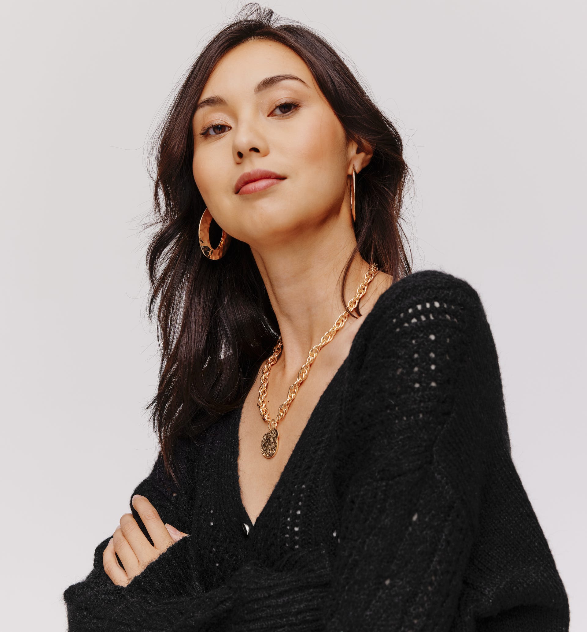 Cable knit cardigan
